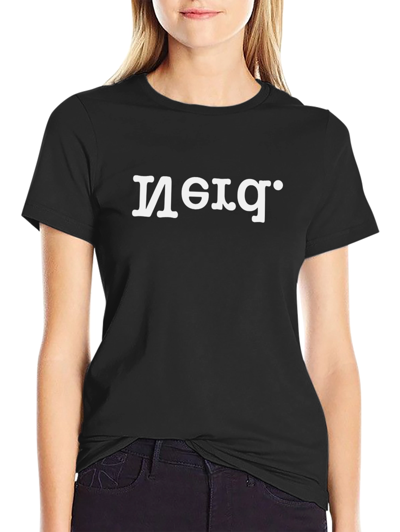 Retro-Style Graphic Tee - Black Cotton Blend