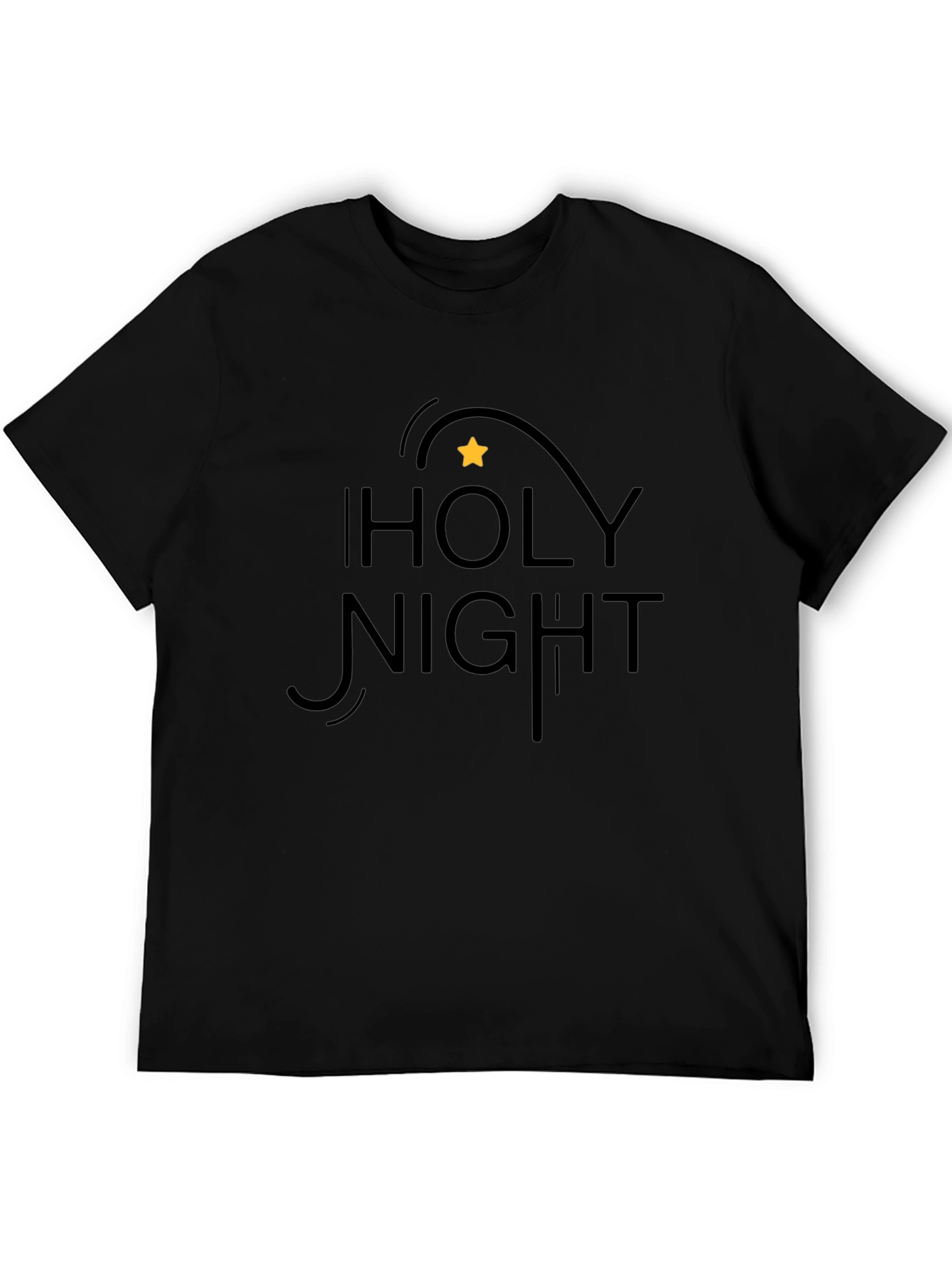 Holy Night Graphic Tee - Black Cotton T-Shirt
