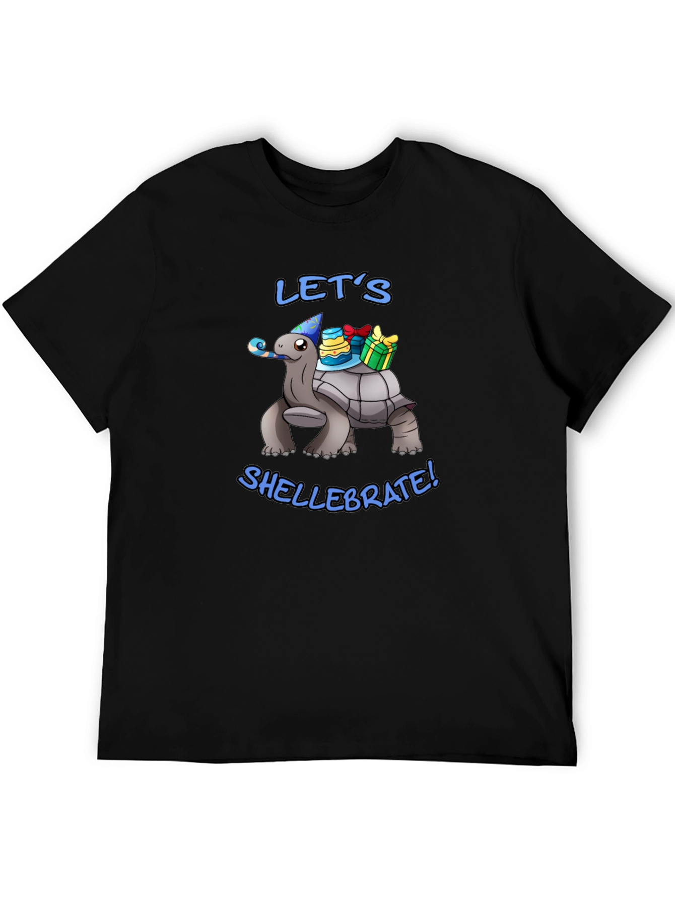 Lets Shellebrate! Turtle Graphic Black T-Shirt