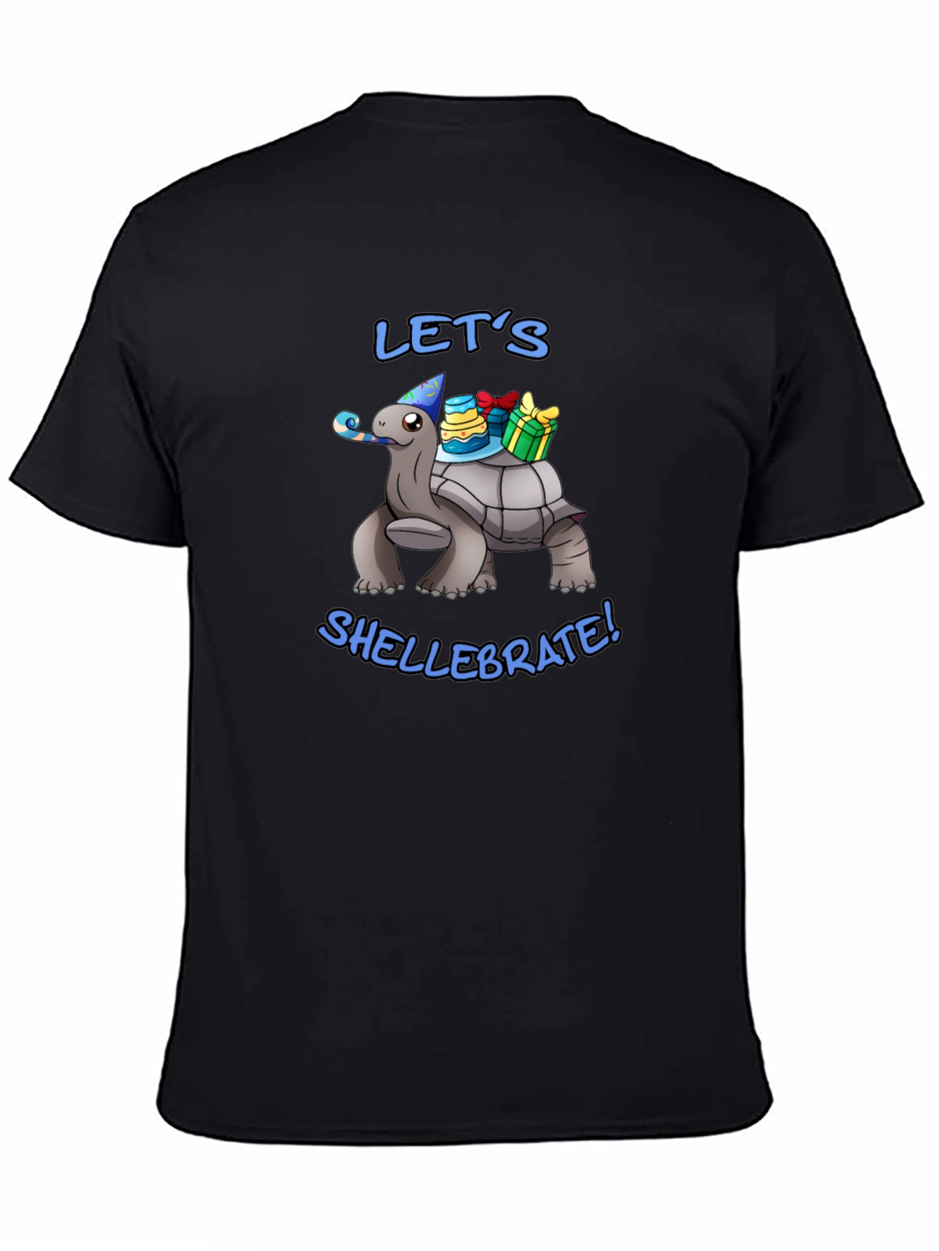 Lets Shellebrate! Turtle Graphic Black T-Shirt