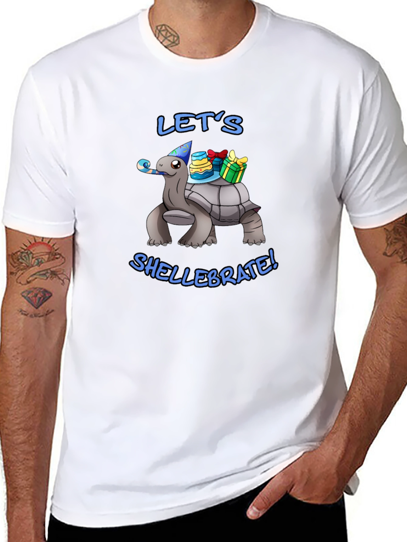 Lets Shellebrate! Turtle Graphic Black T-Shirt