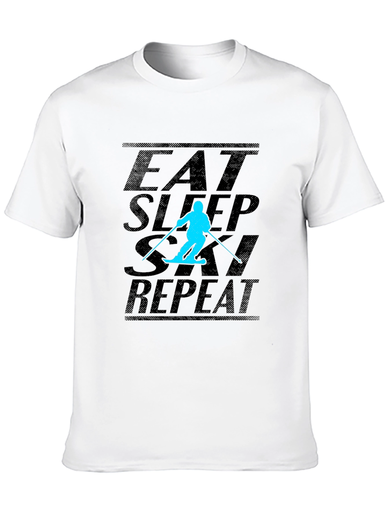 Eat Sleep Ski Repeat Black T-Shirt