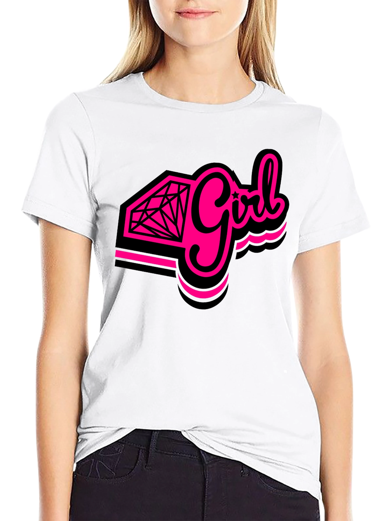 Diamond Girl Graphic Tee - Bold Statement Shirt