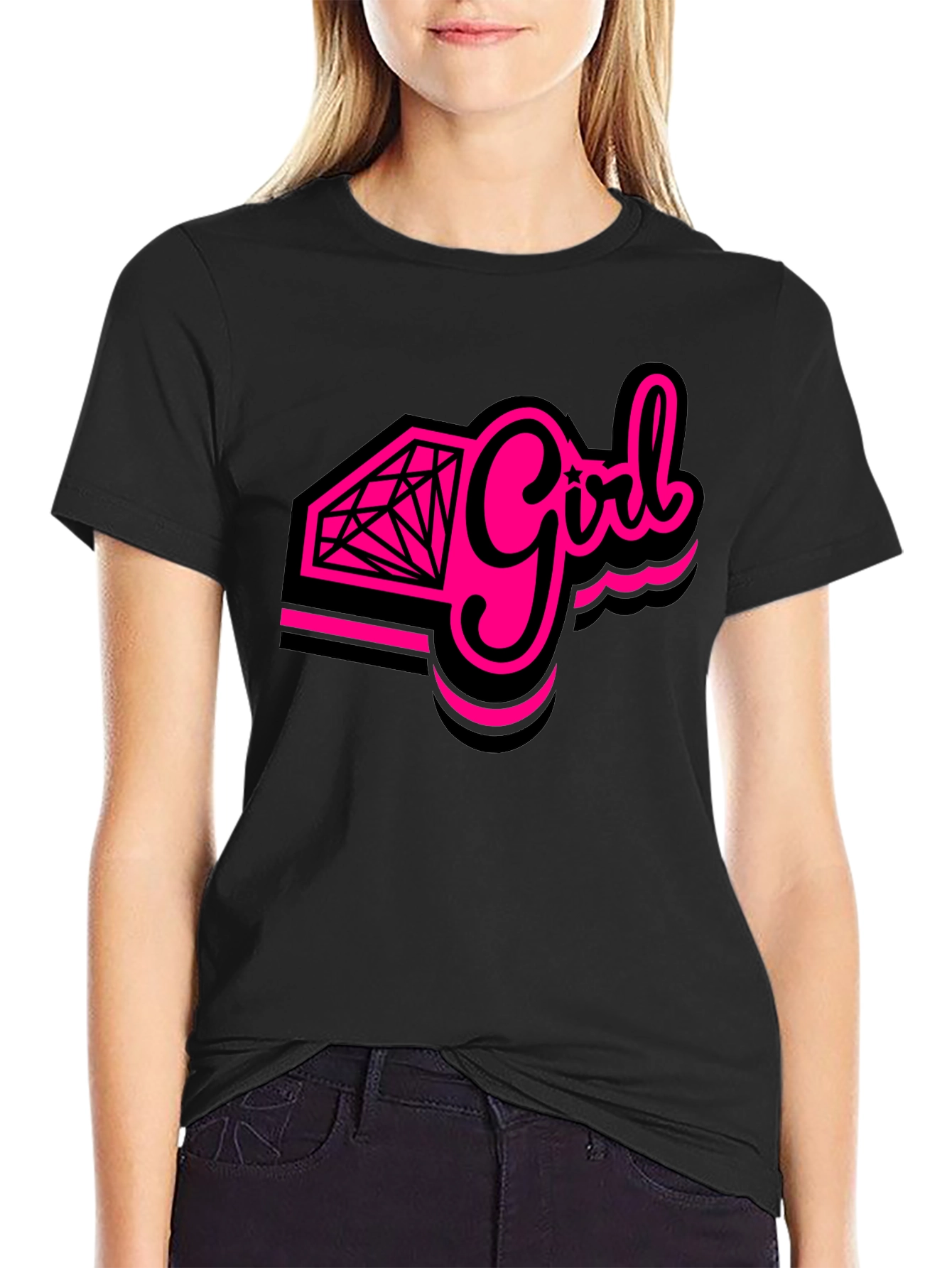 Diamond Girl Graphic Tee - Bold Statement Shirt