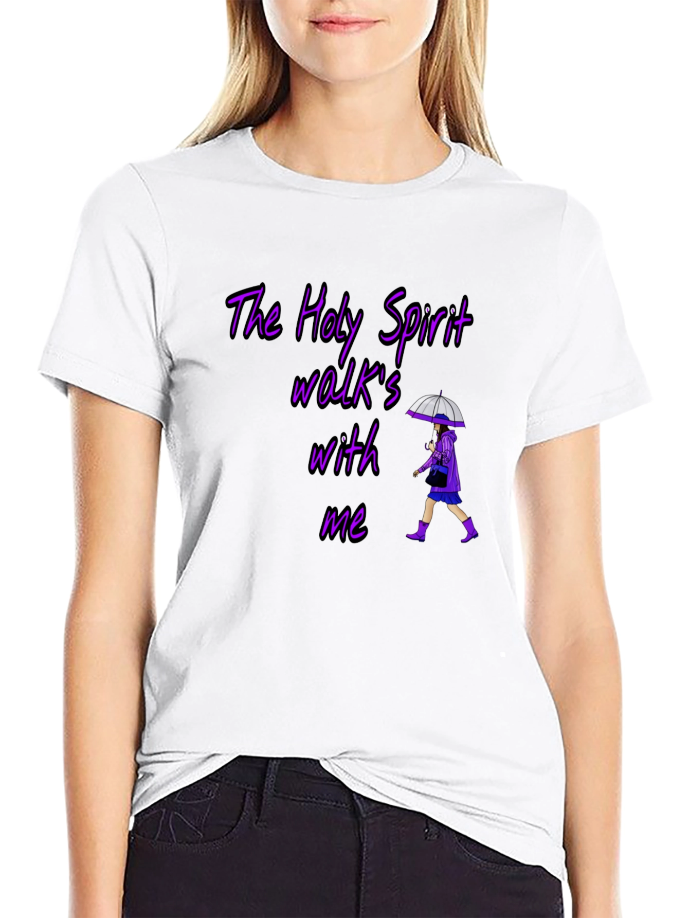 Holy Spirit Graphic T-Shirt - Walk With Me Design