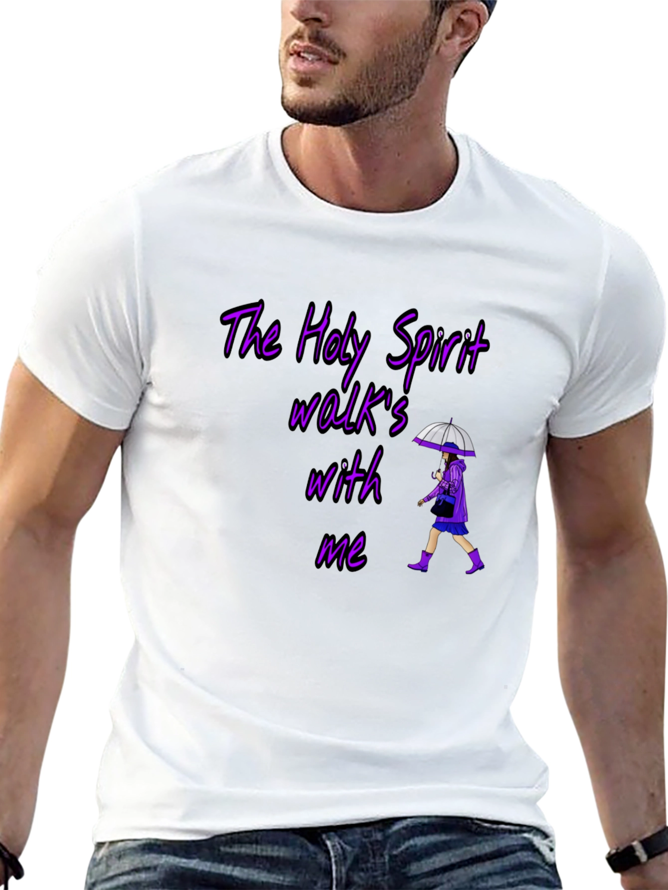 Holy Spirit Graphic T-Shirt - Walk With Me Design
