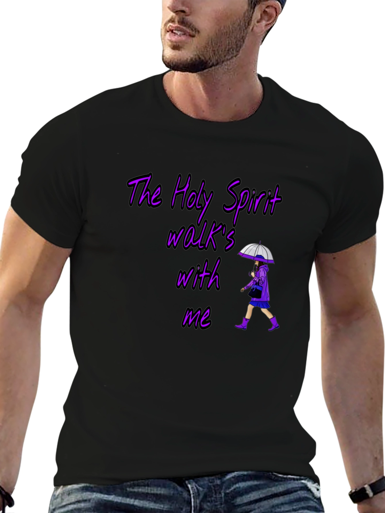 Holy Spirit Graphic T-Shirt - Walk With Me Design