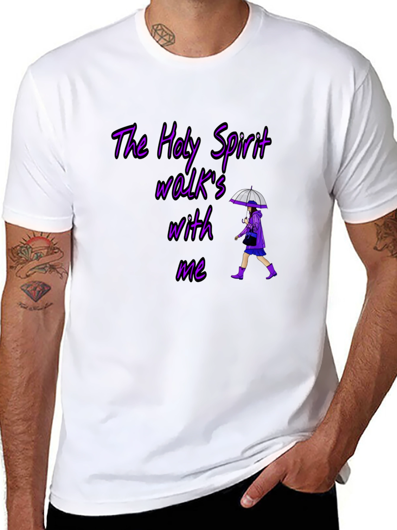 Holy Spirit Graphic T-Shirt - Walk With Me Design