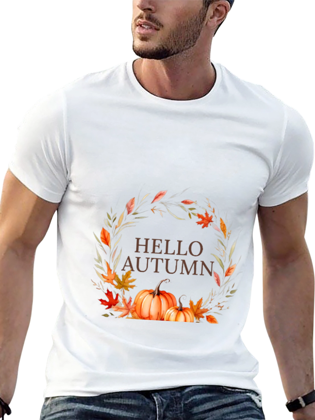 Hello Autumn Graphic Tee - Fall Season Shirt