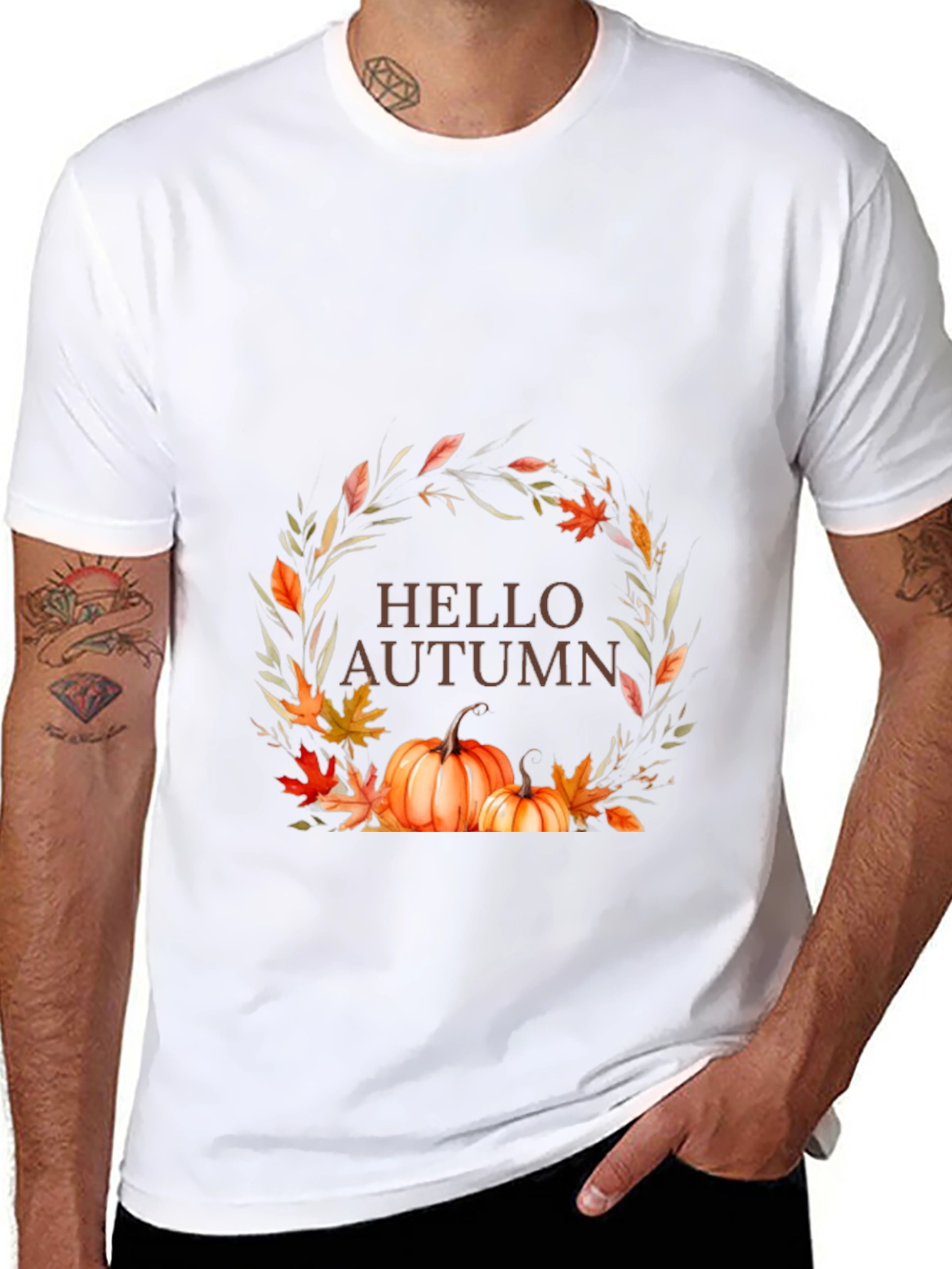 Hello Autumn Graphic Tee - Fall Season Shirt