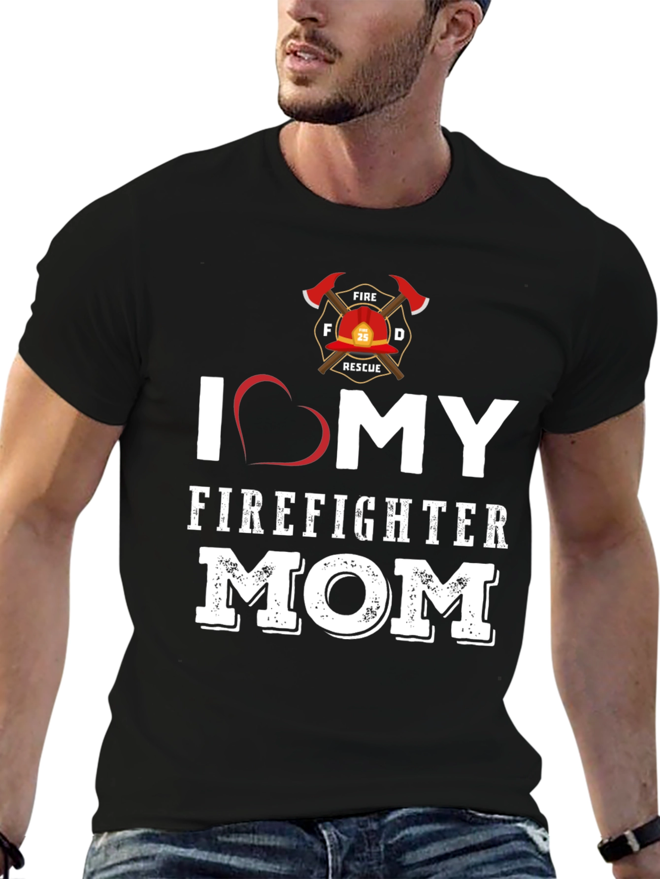 I Love My Firefighter Mom Graphic T-Shirt