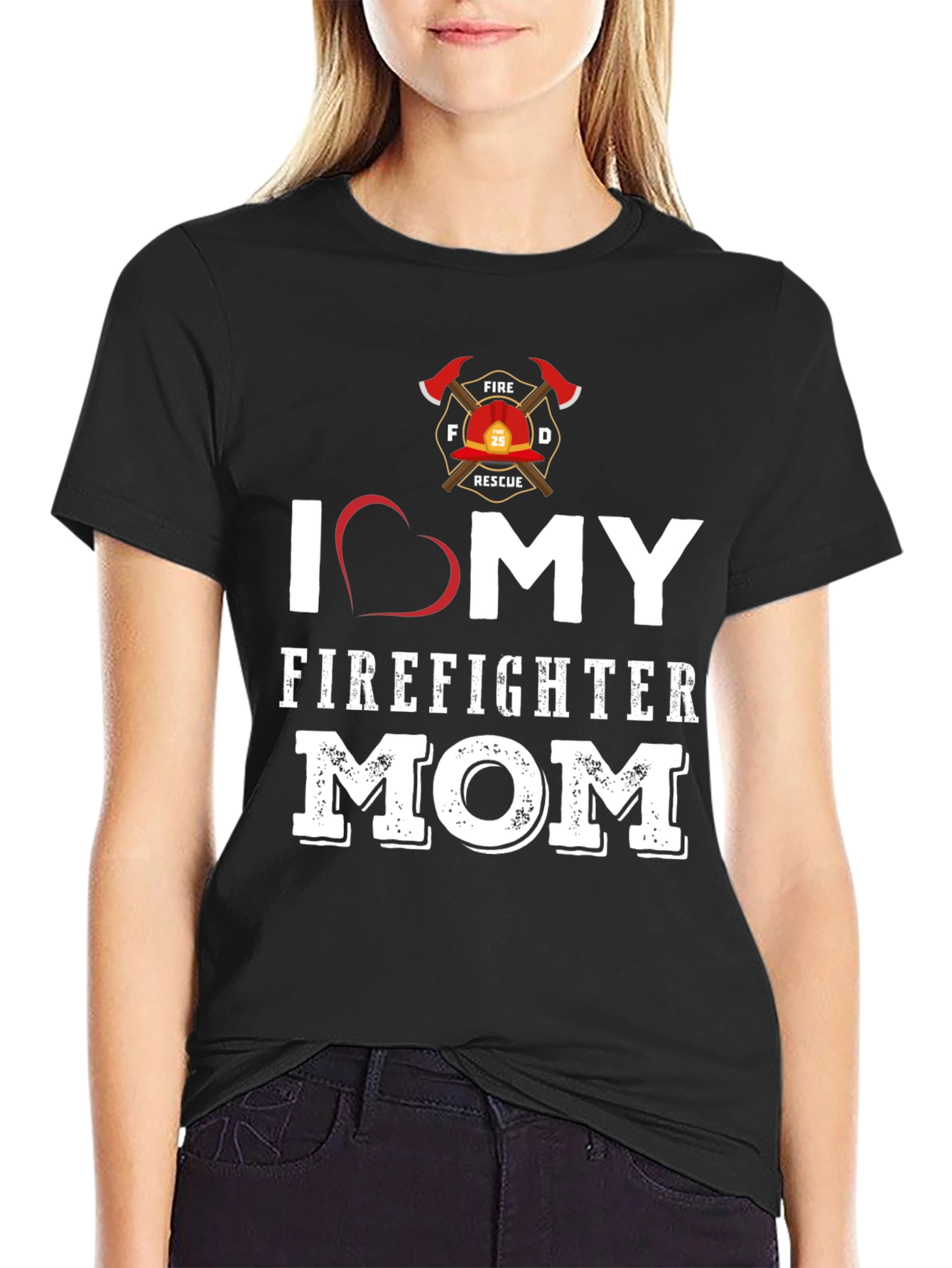 I Love My Firefighter Mom Graphic T-Shirt