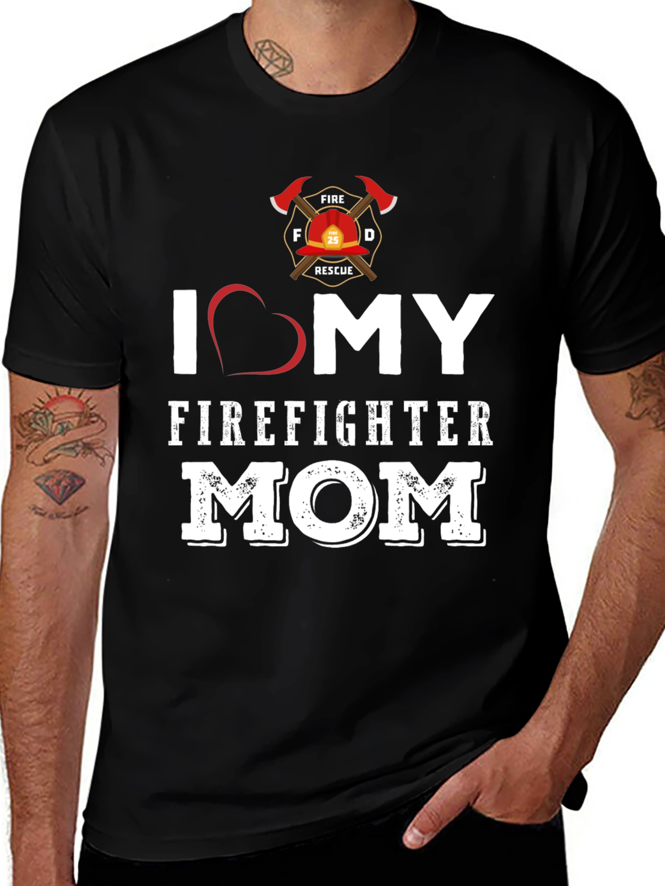 I Love My Firefighter Mom Graphic T-Shirt
