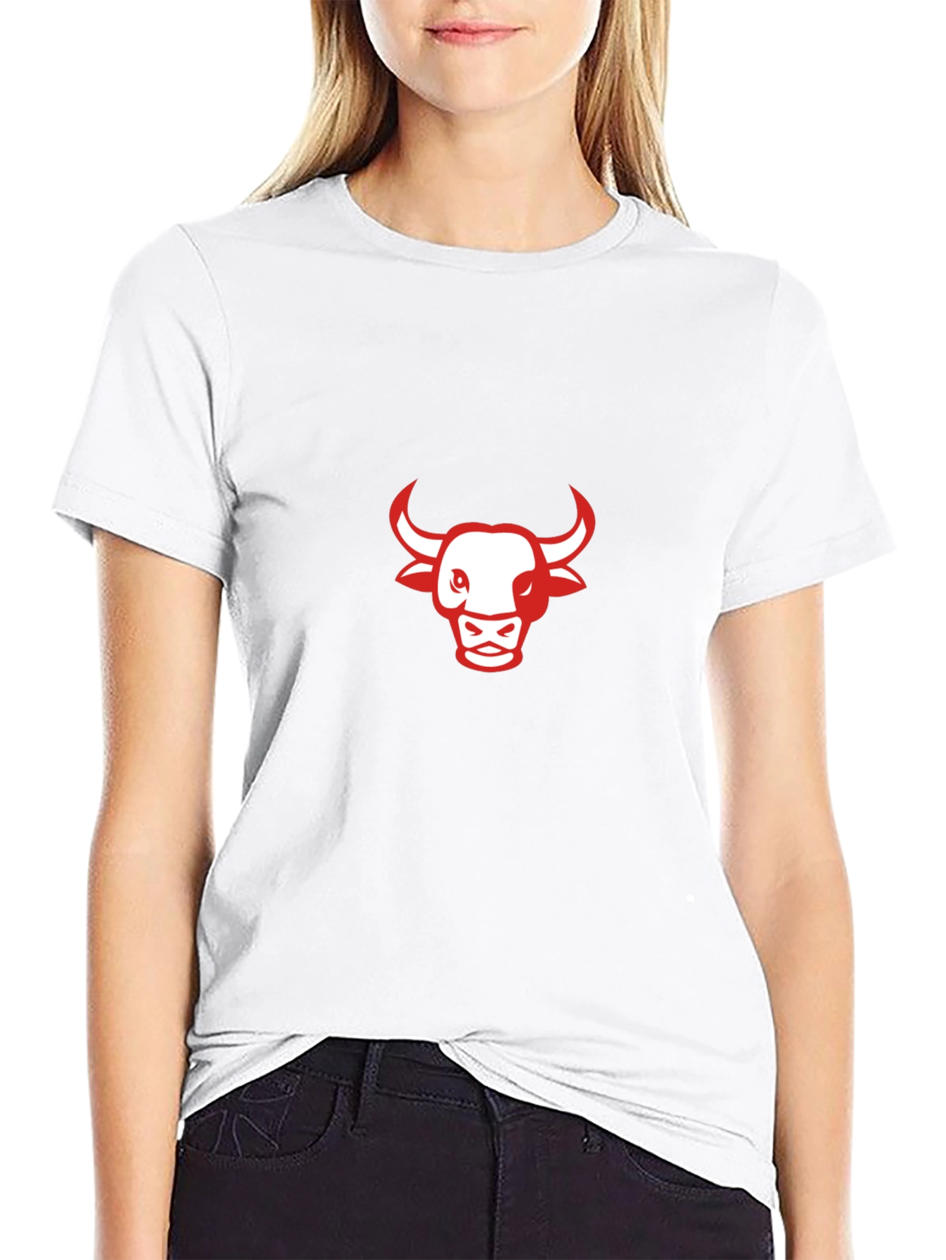 Black T-Shirt with Red Bull Graphic