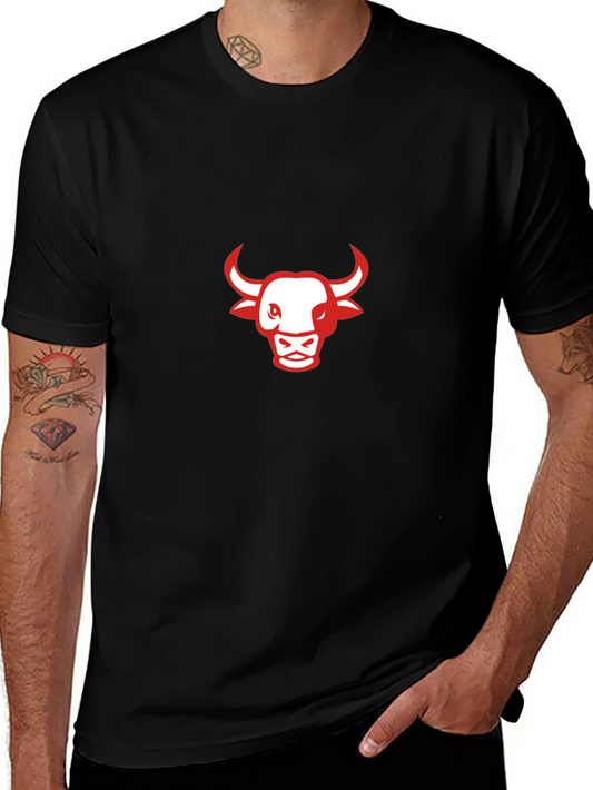 Black T-Shirt with Red Bull Graphic