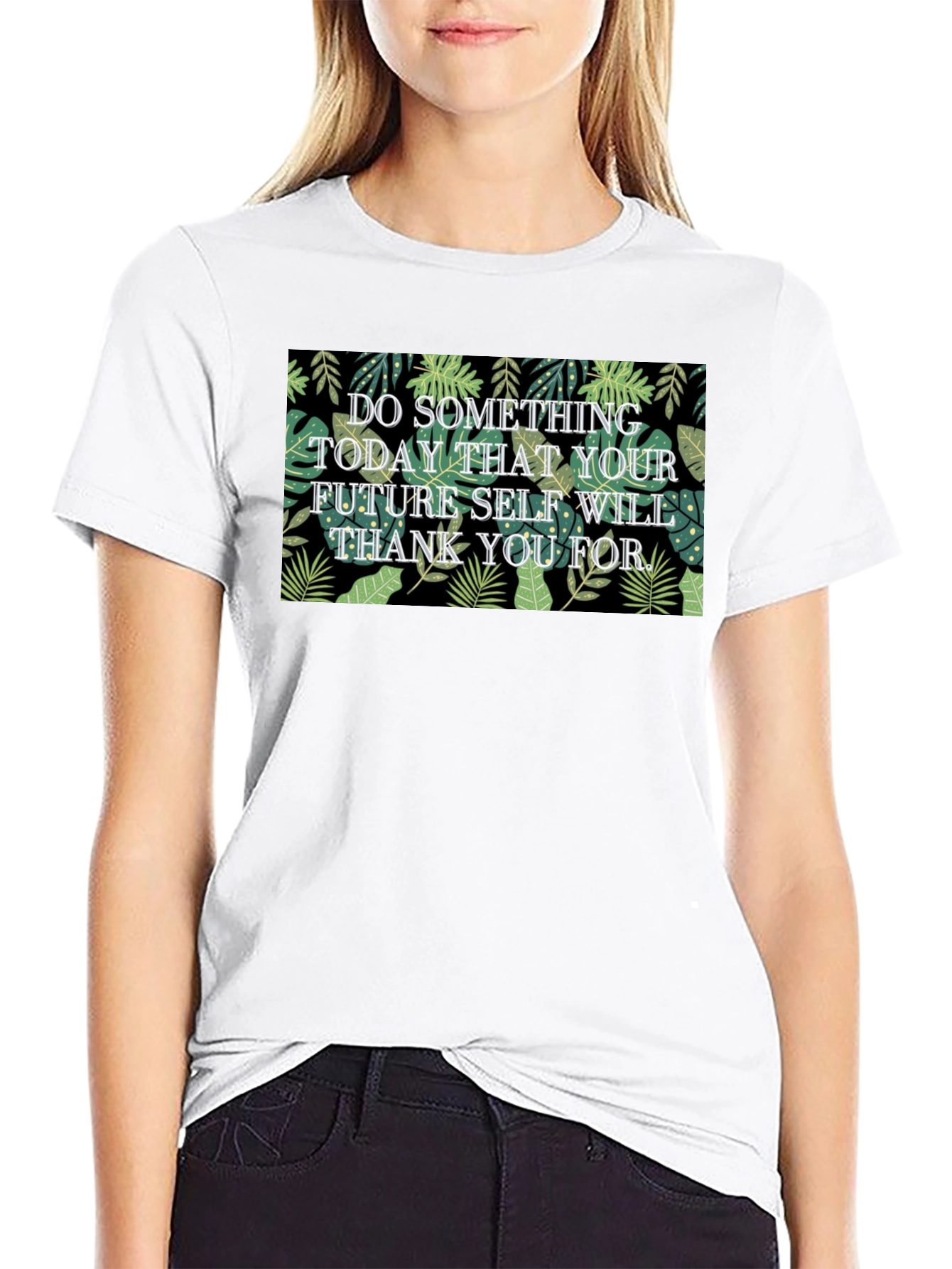Inspirational Leaf Print T-Shirt