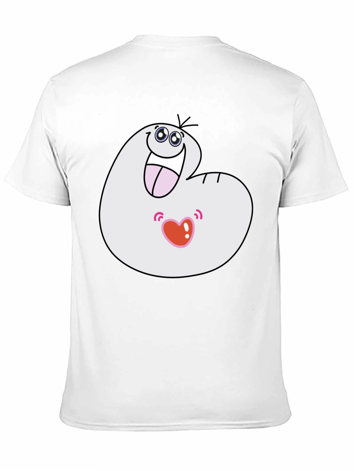 Funny Cartoon Character Graphic T-Shirt - Black