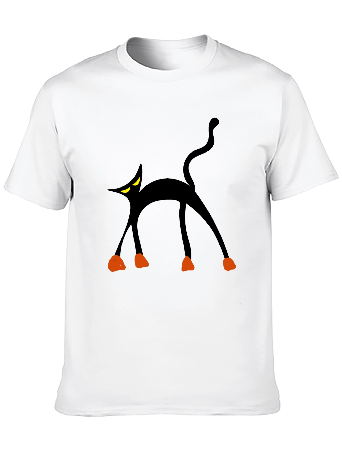 Spooky Black Cat Graphic Tee - Halloween Fun!