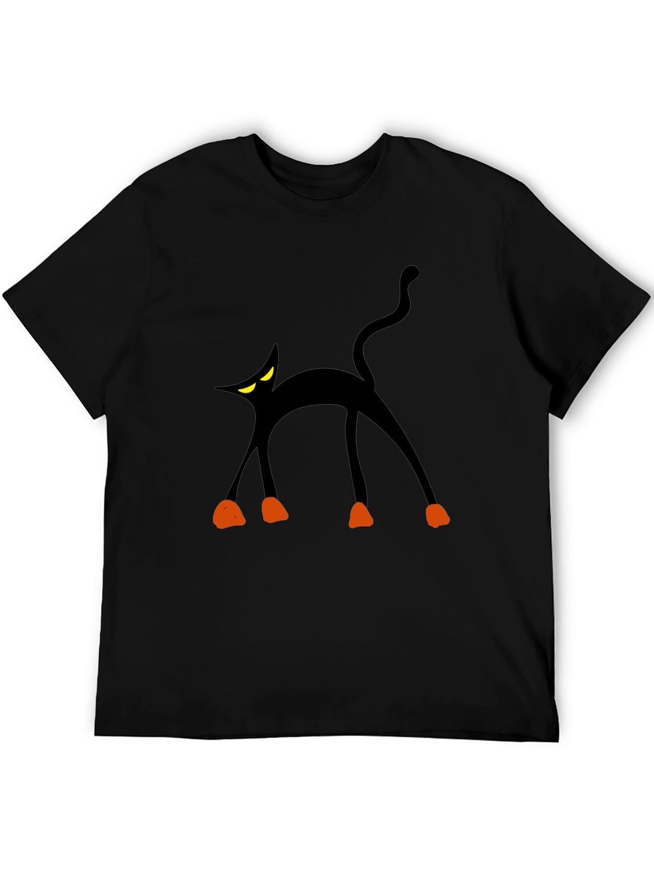 Spooky Black Cat Graphic Tee - Halloween Fun!