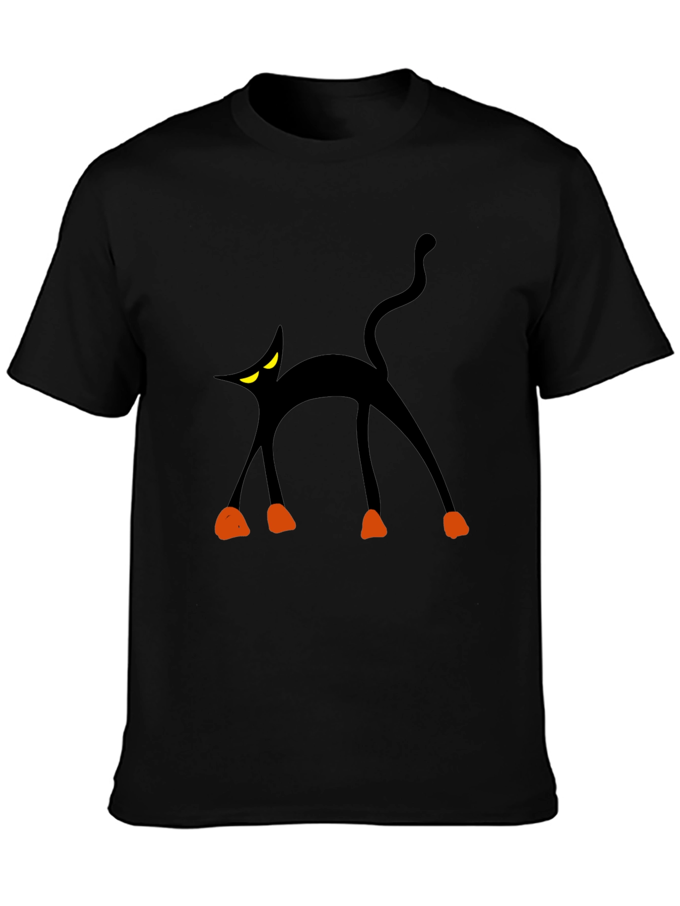 Spooky Black Cat Graphic Tee - Halloween Fun!