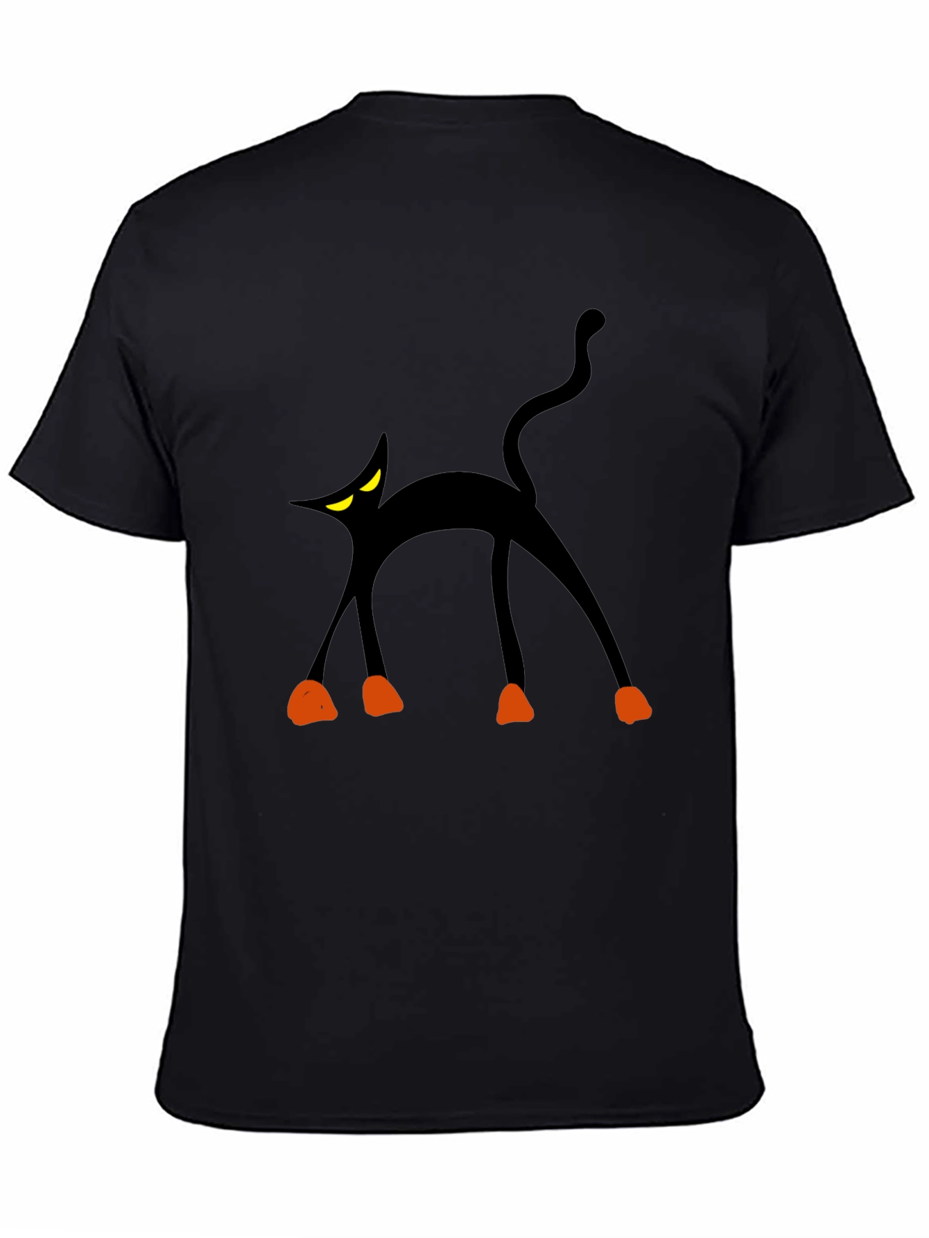 Spooky Black Cat Graphic Tee - Halloween Fun!