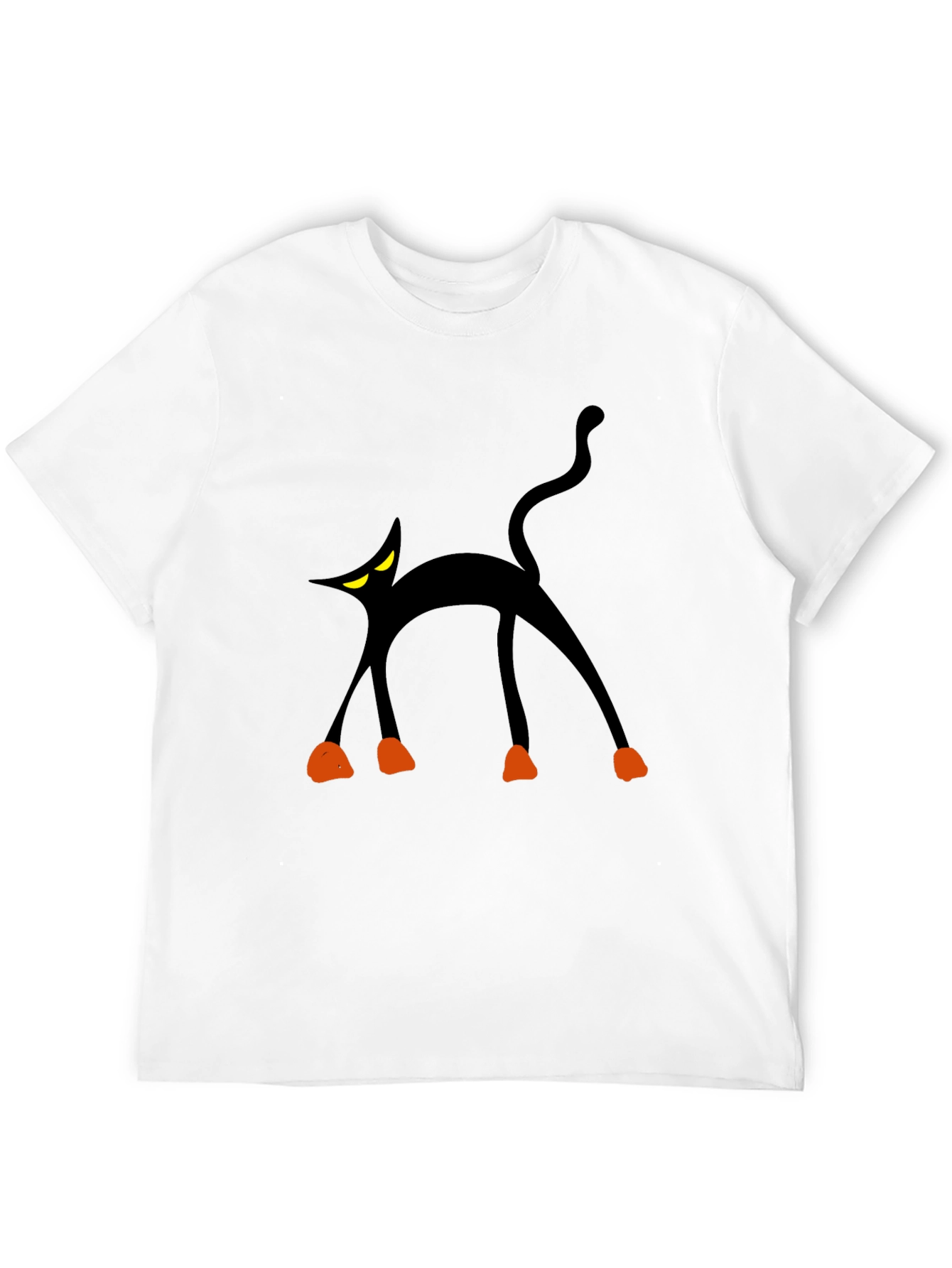 Spooky Black Cat Graphic Tee - Halloween Fun!