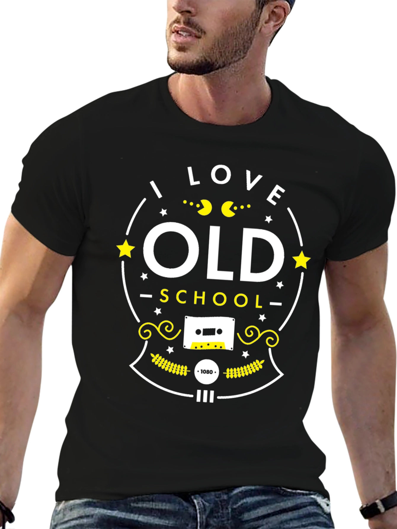 Retro Old School T-Shirt - Black