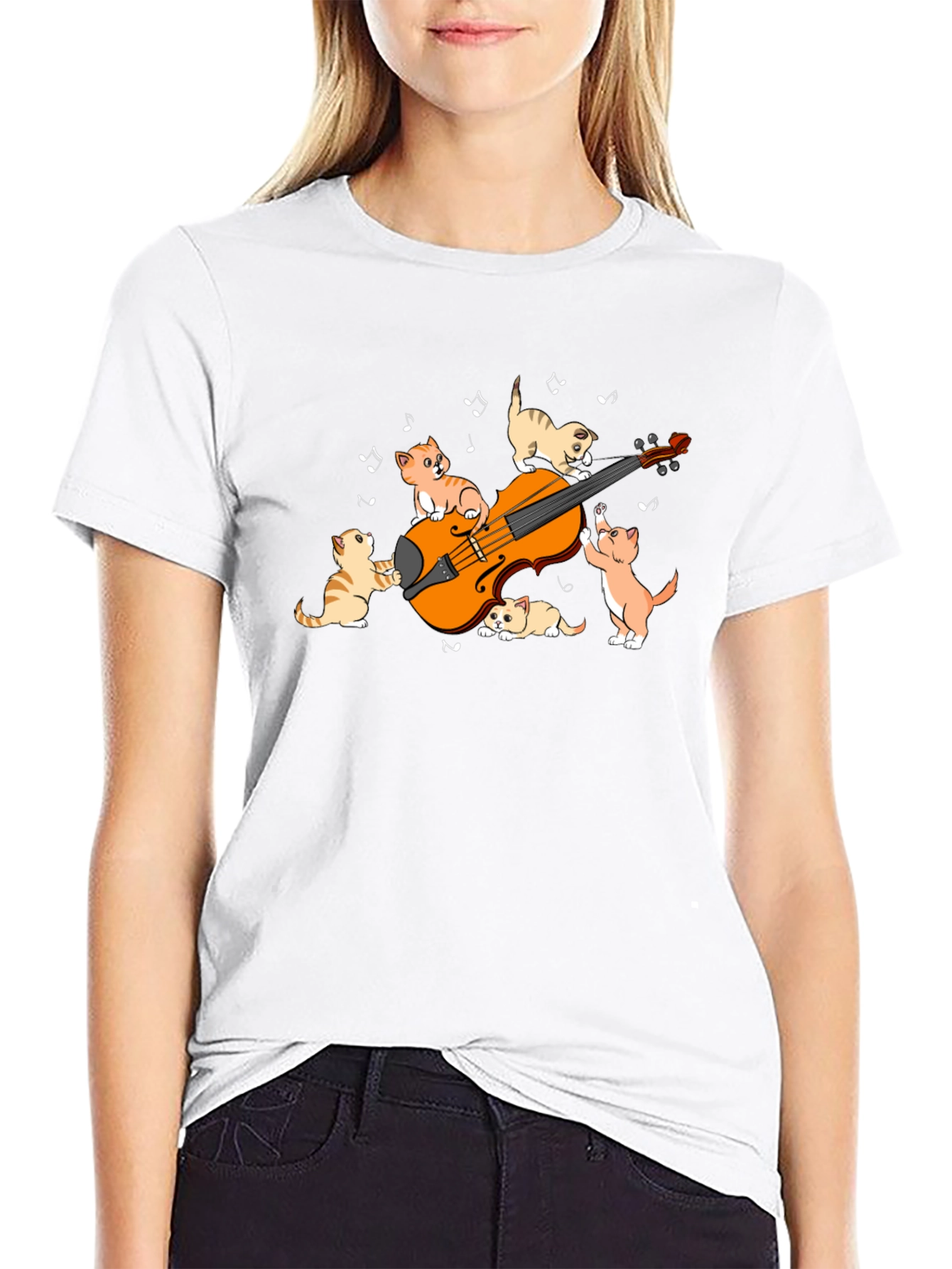 Cats Playing Violin Graphic T-Shirt