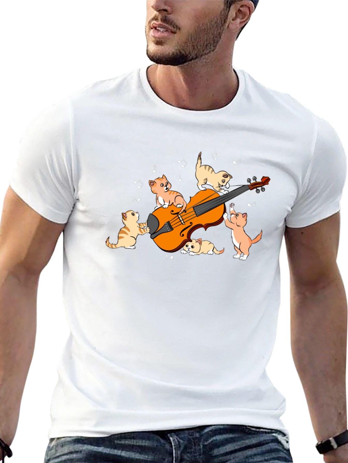 Cats Playing Violin Graphic T-Shirt
