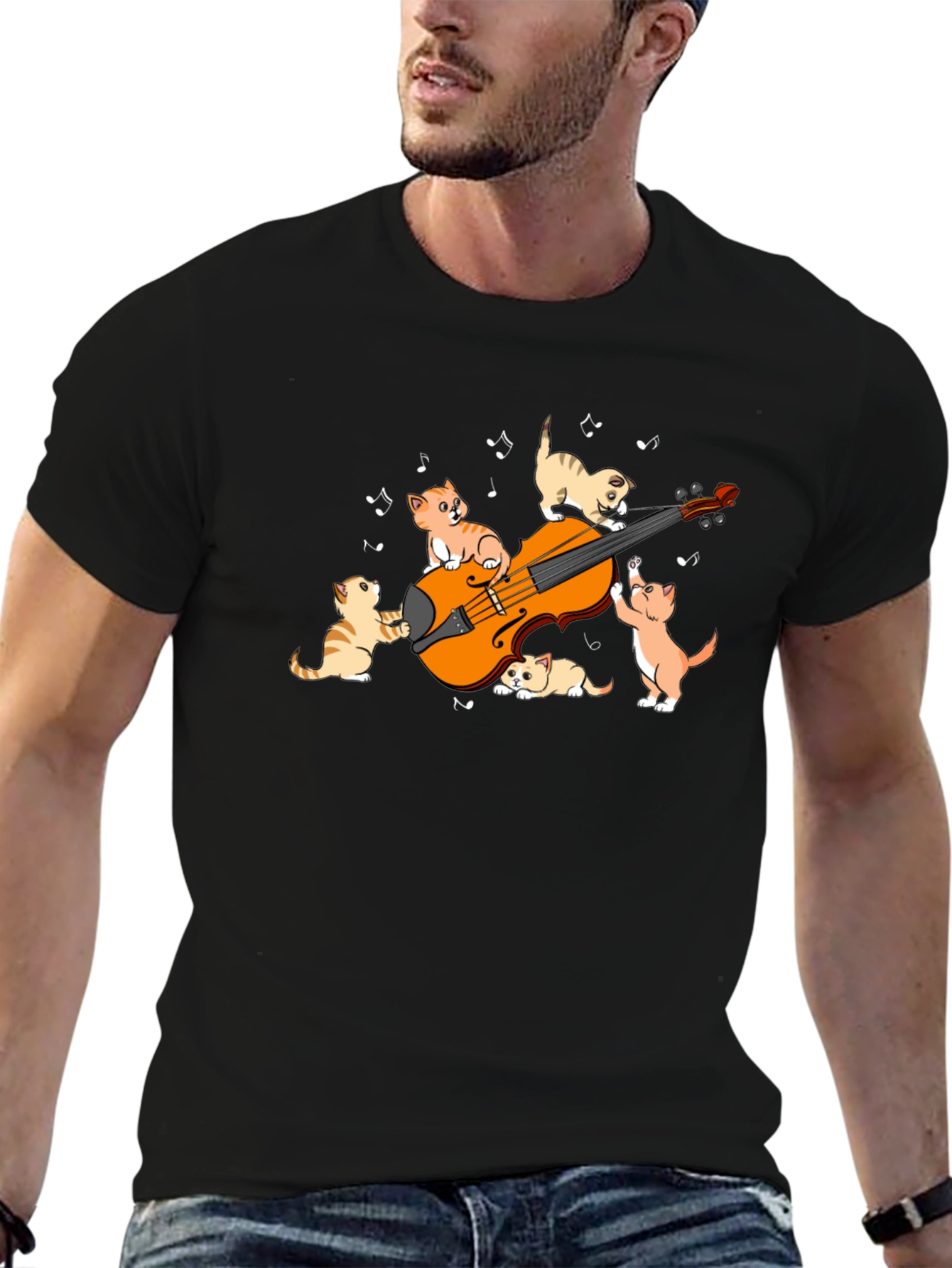 Cats Playing Violin Graphic T-Shirt