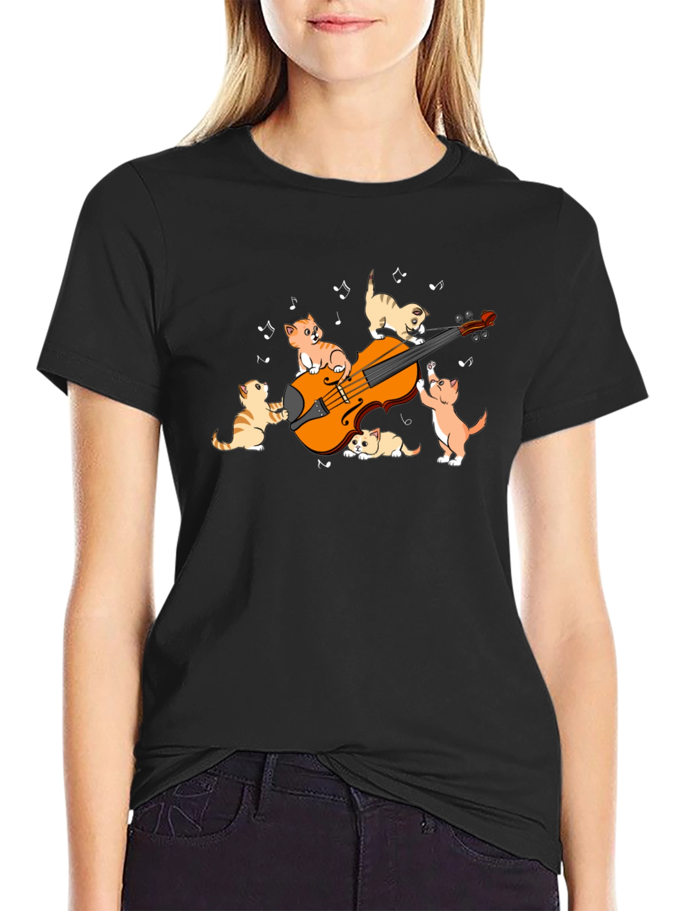 Cats Playing Violin Graphic T-Shirt
