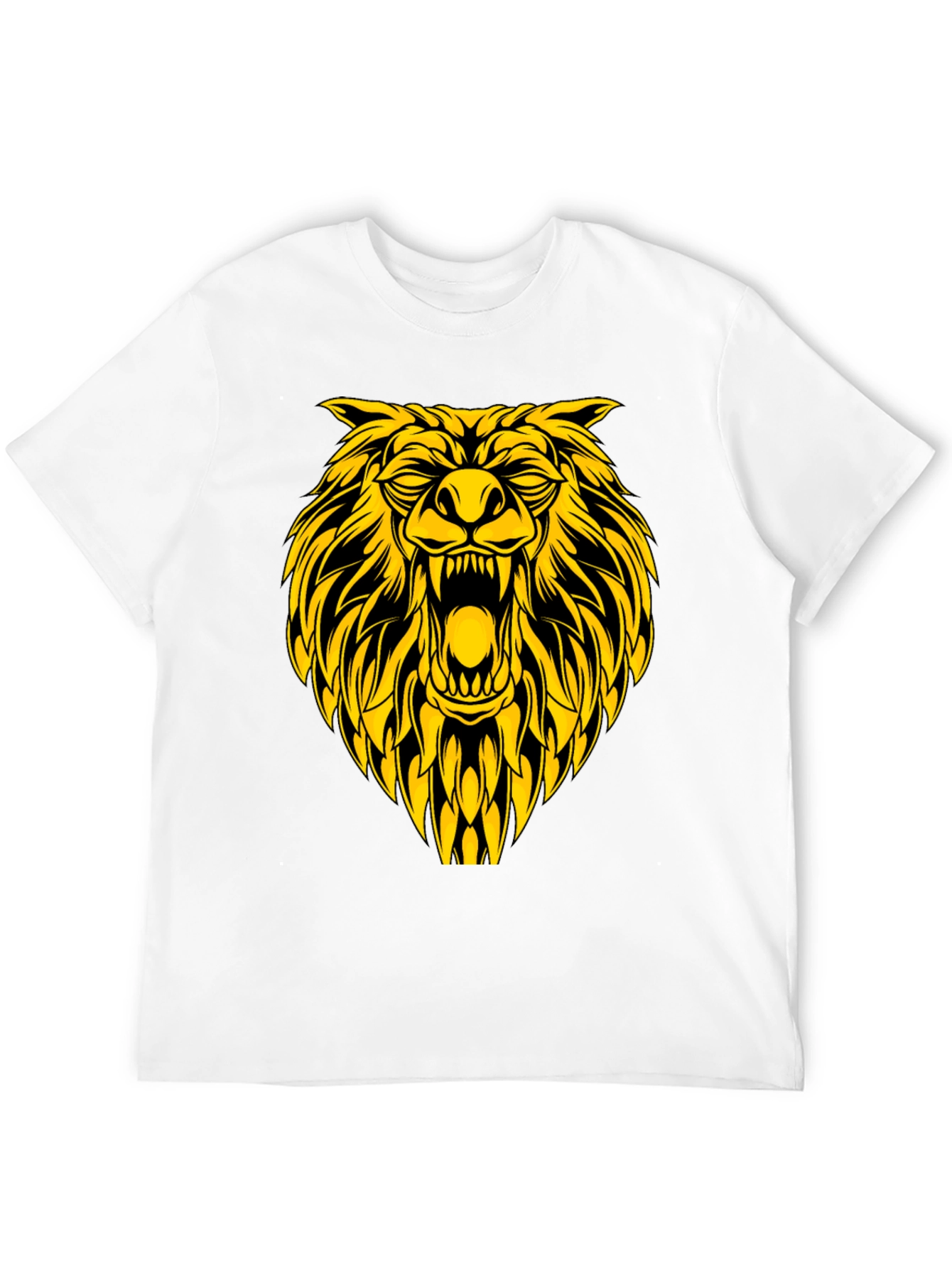 Black T-Shirt with Bold Lion Graphic