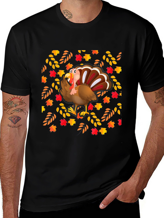 Festive Turkey Graphic Tee - Thanksgiving Style