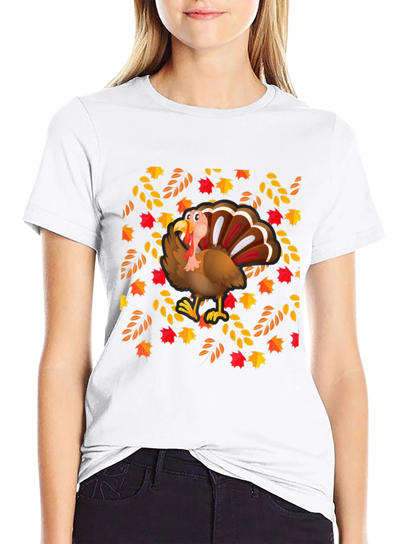 Festive Turkey Graphic Tee - Thanksgiving Style