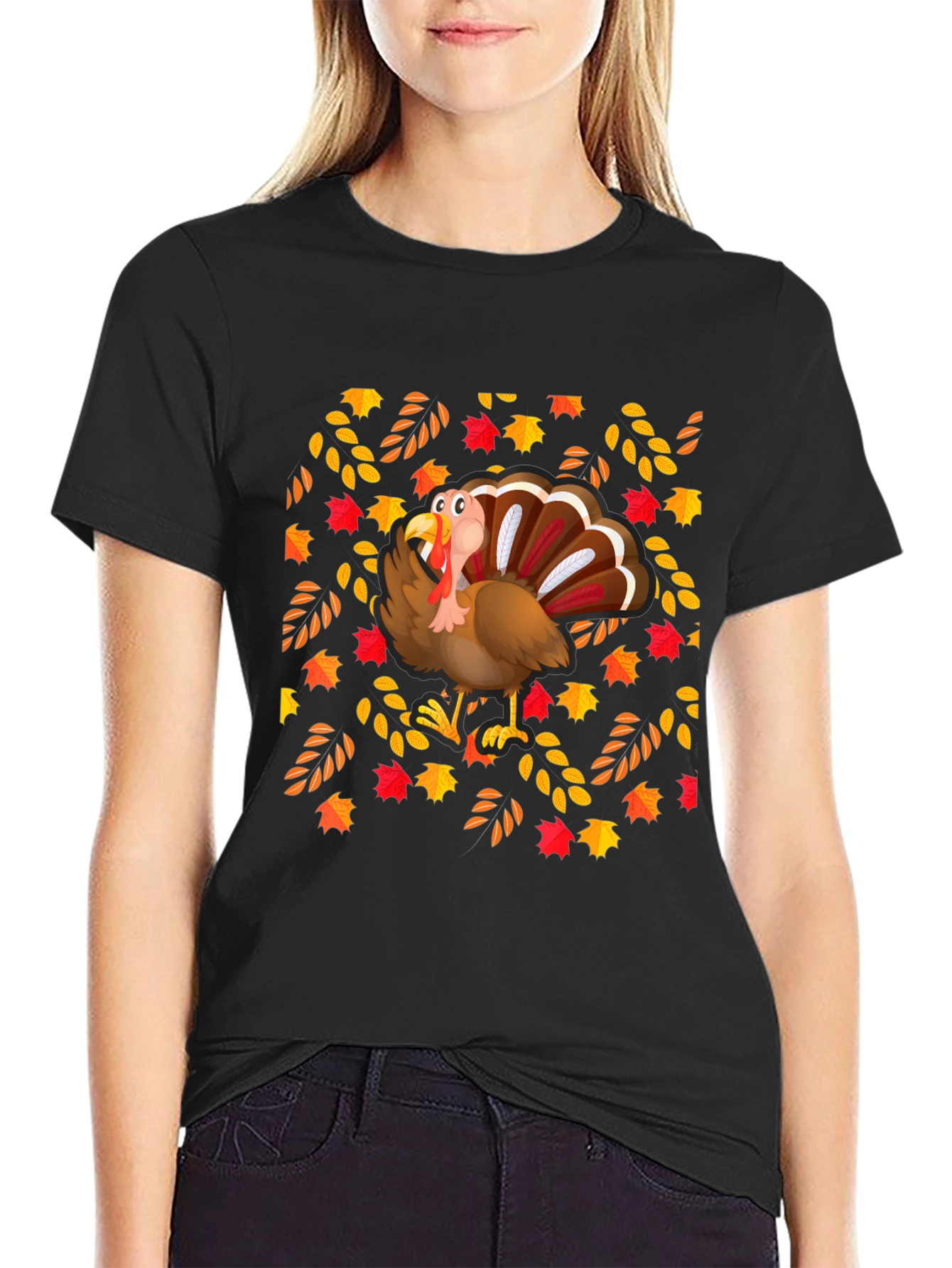 Festive Turkey Graphic Tee - Thanksgiving Style