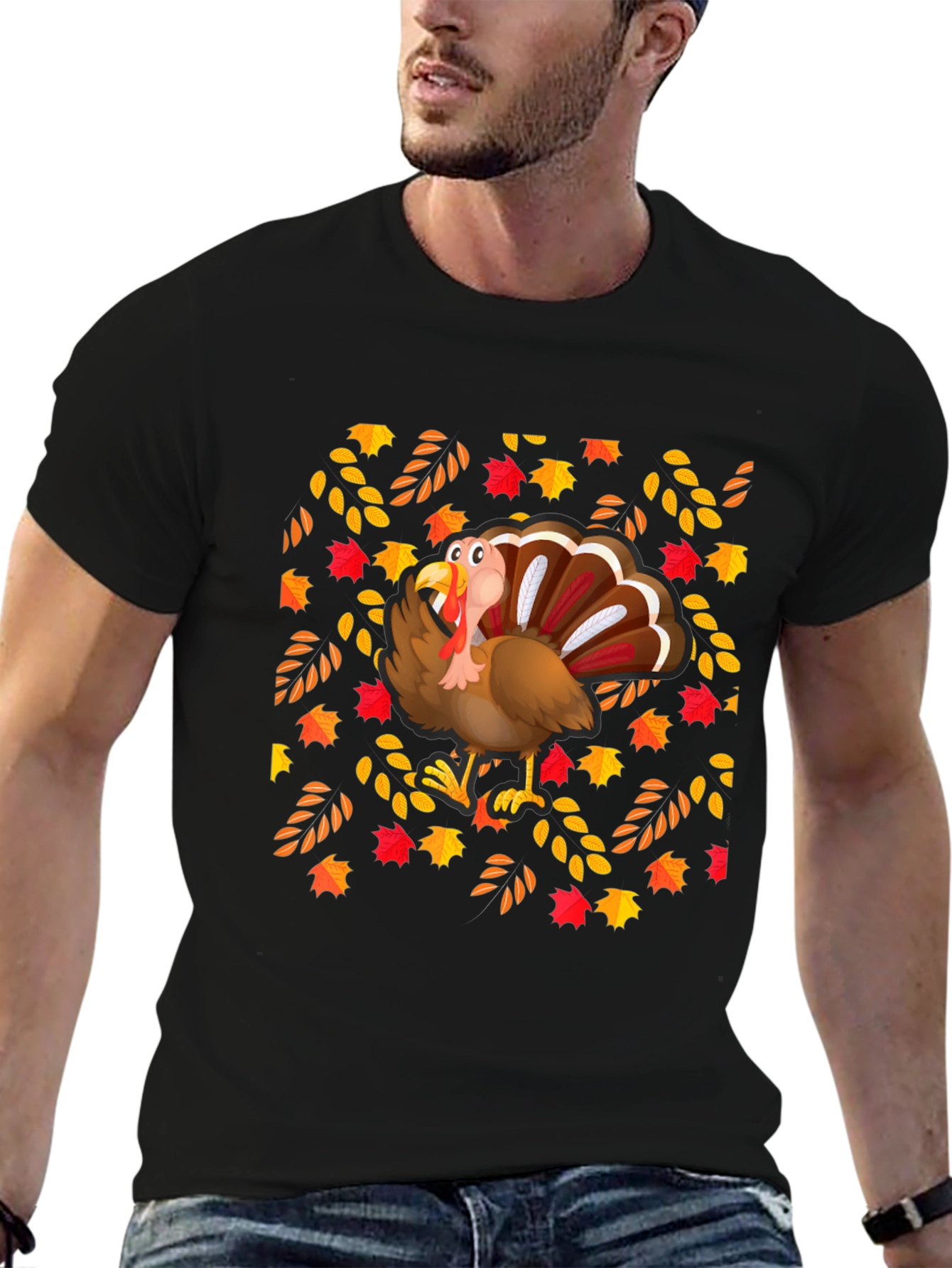 Festive Turkey Graphic Tee - Thanksgiving Style