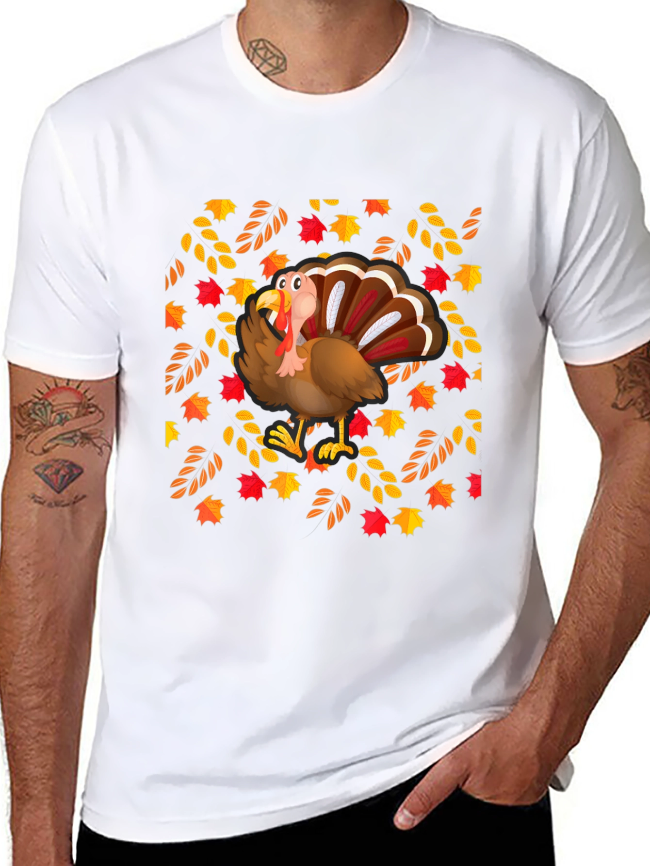 Festive Turkey Graphic Tee - Thanksgiving Style