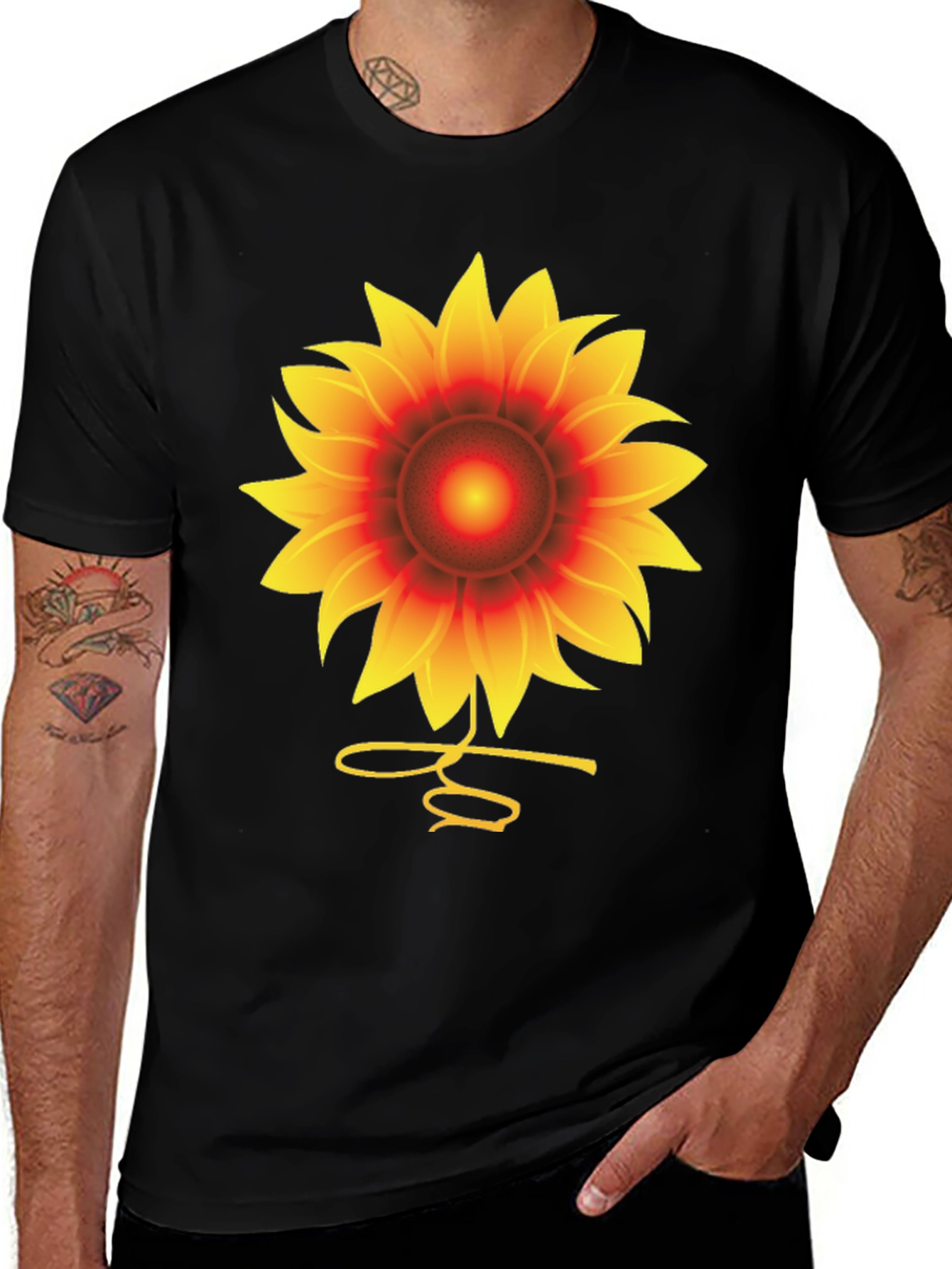 Sunflower Graphic Tee - Unisex Black T-Shirt