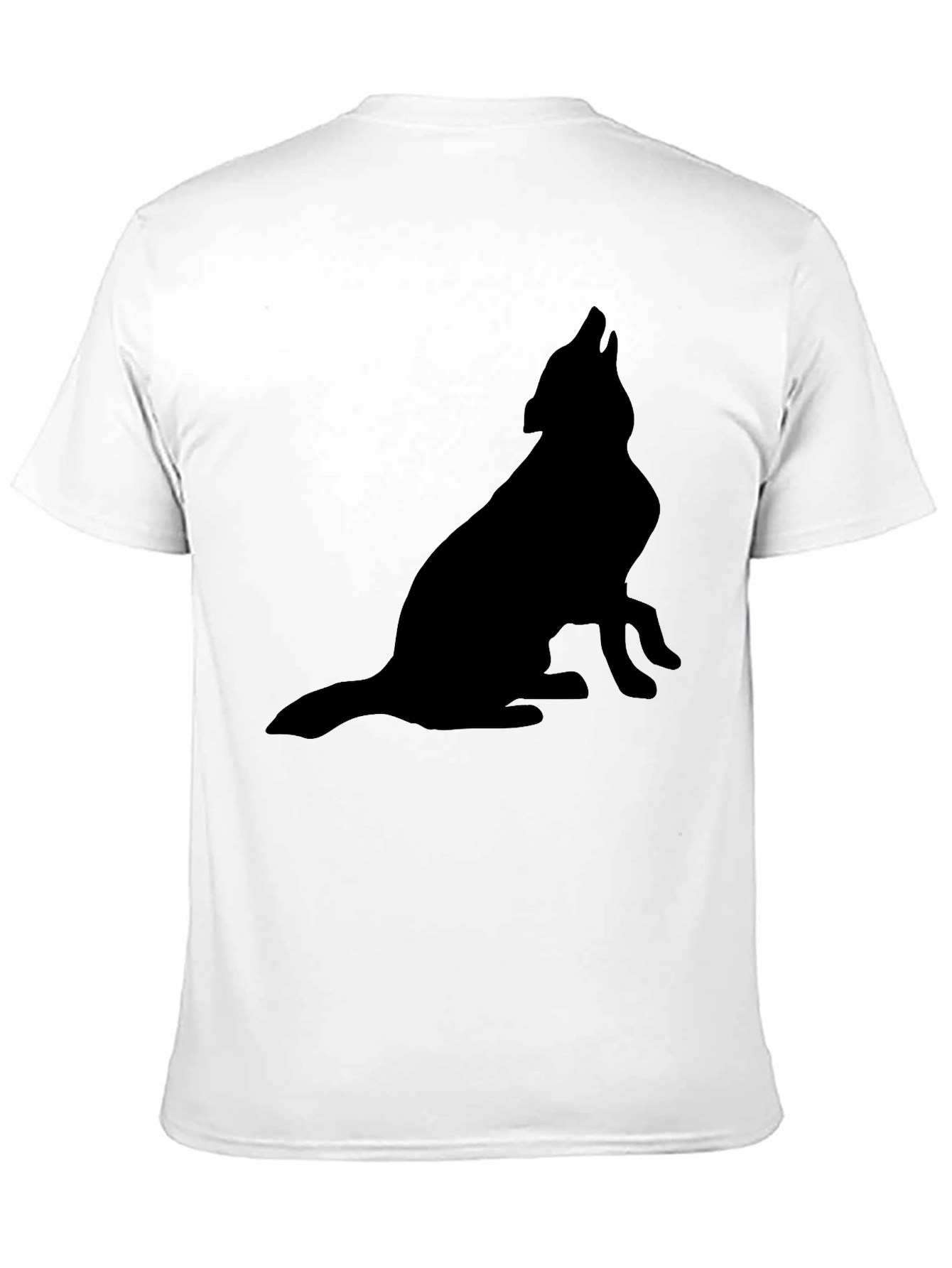Black Wolf Howling Silhouette T-Shirt