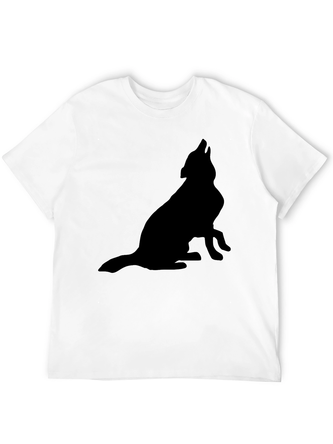 Black Wolf Howling Silhouette T-Shirt
