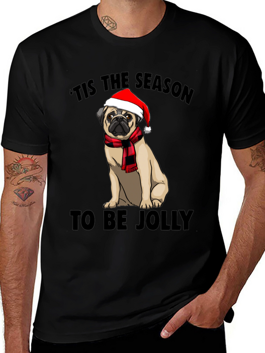 Festive Pug T-Shirt - Tis the Season to Be Jolly!