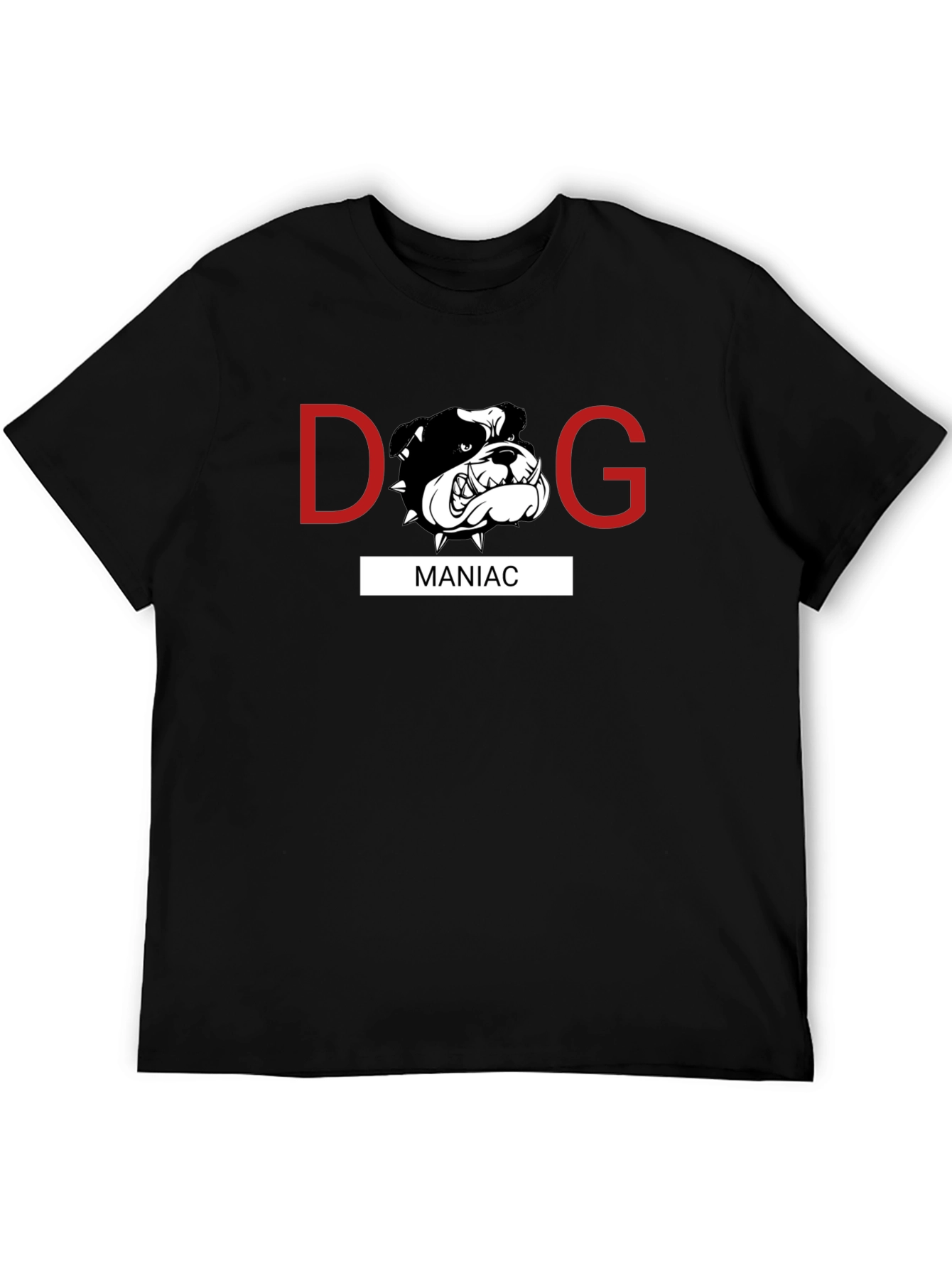 Dog Maniac Graphic Print Tee - Black