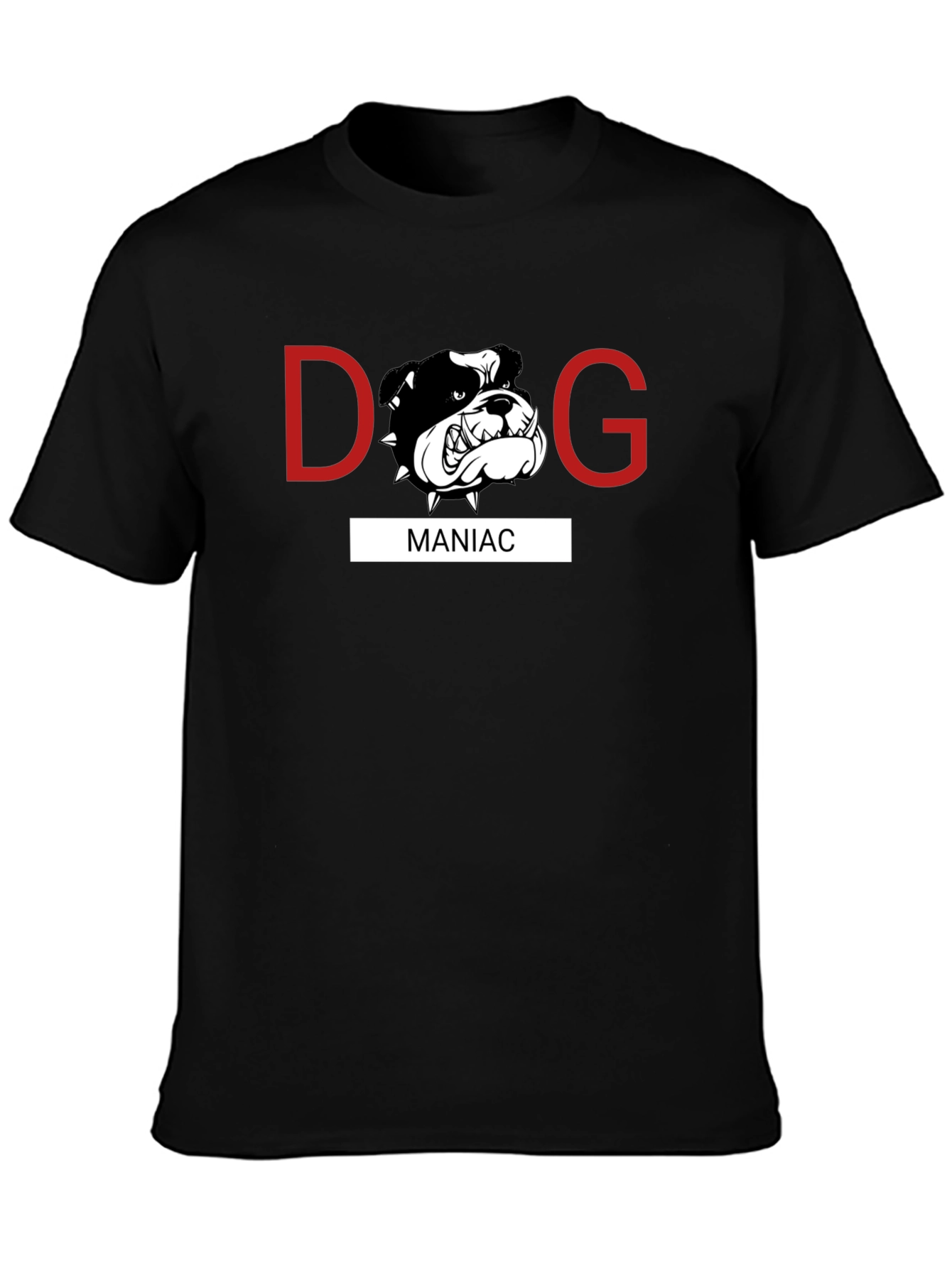 Dog Maniac Graphic Print Tee - Black