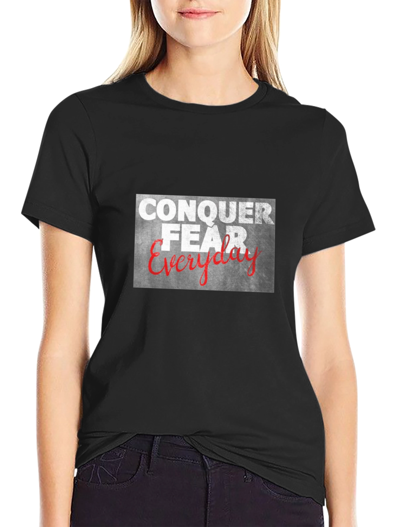 Conquer Fear Everyday Graphic Tee - Black