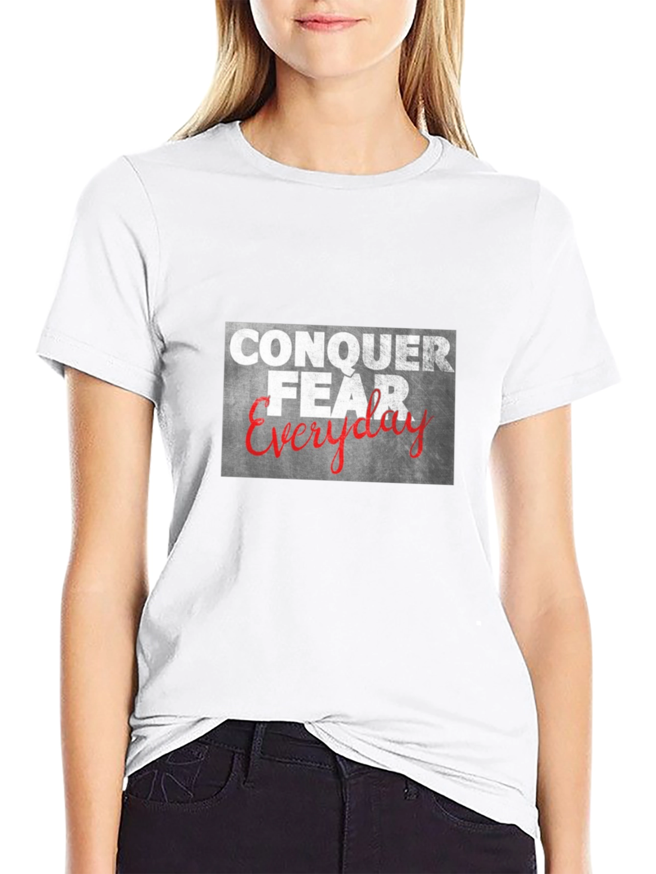 Conquer Fear Everyday Graphic Tee - Black
