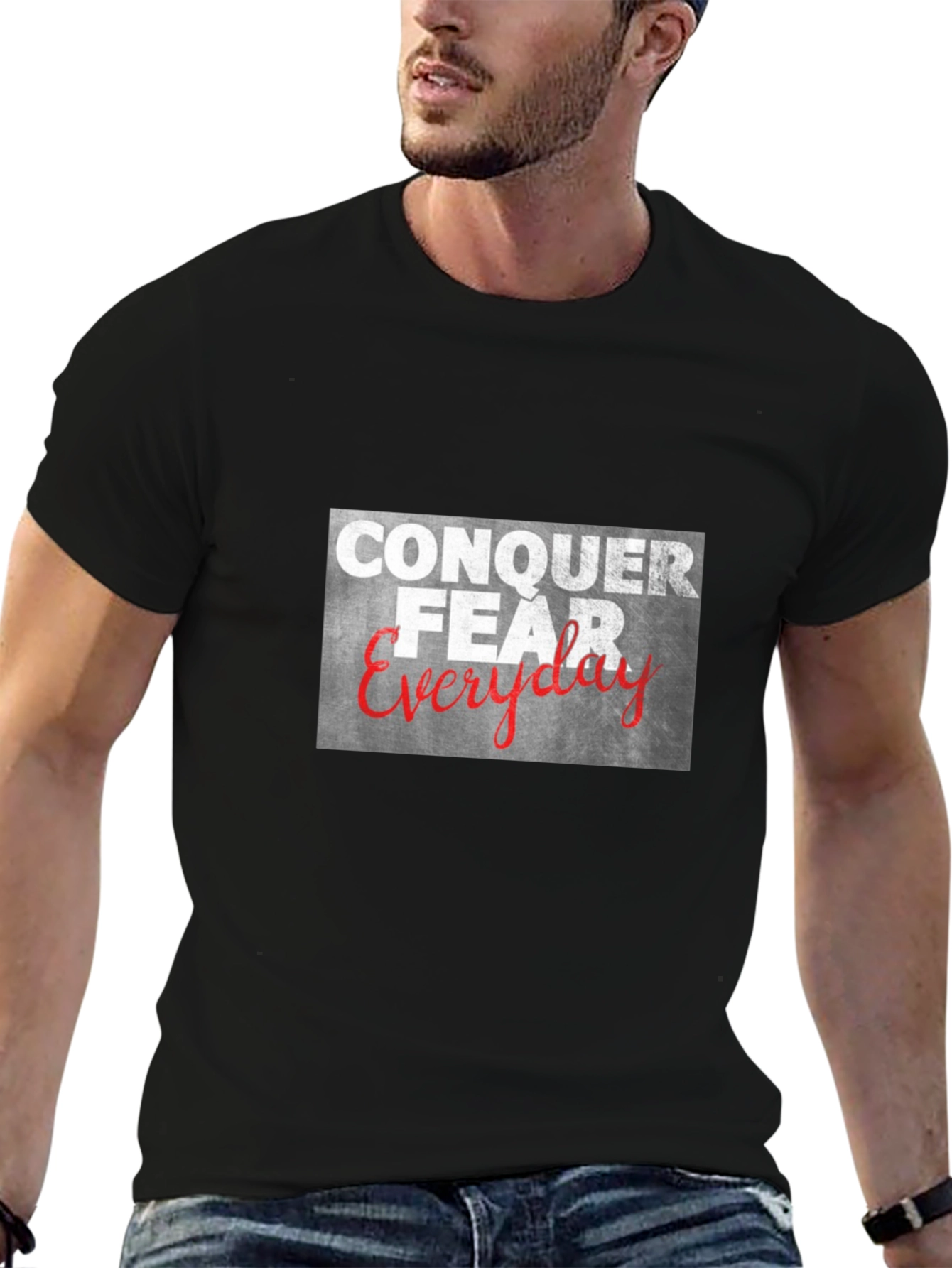 Conquer Fear Everyday Graphic Tee - Black