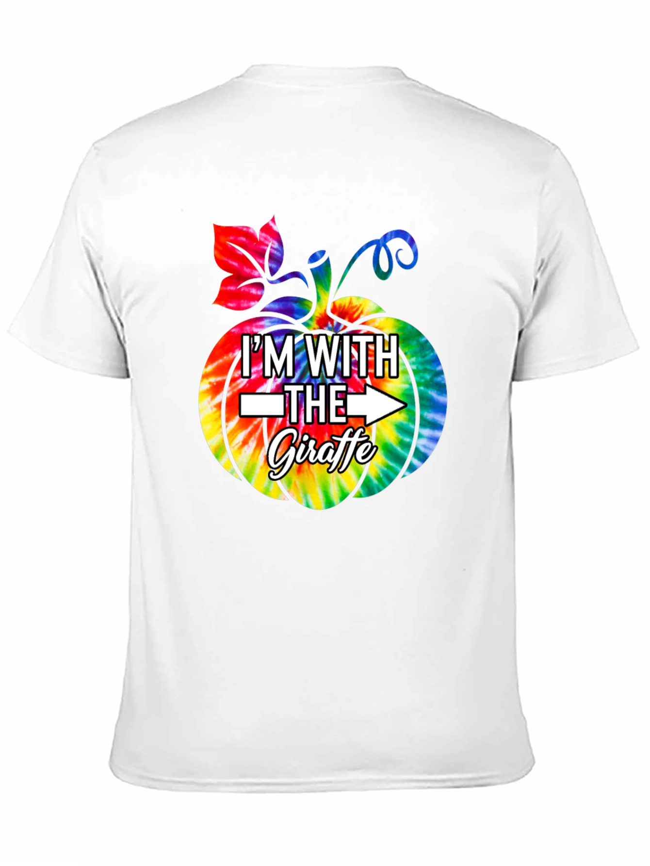 Im With The Giraffe Pumpkin Tie Dye Halloween T-Shirt