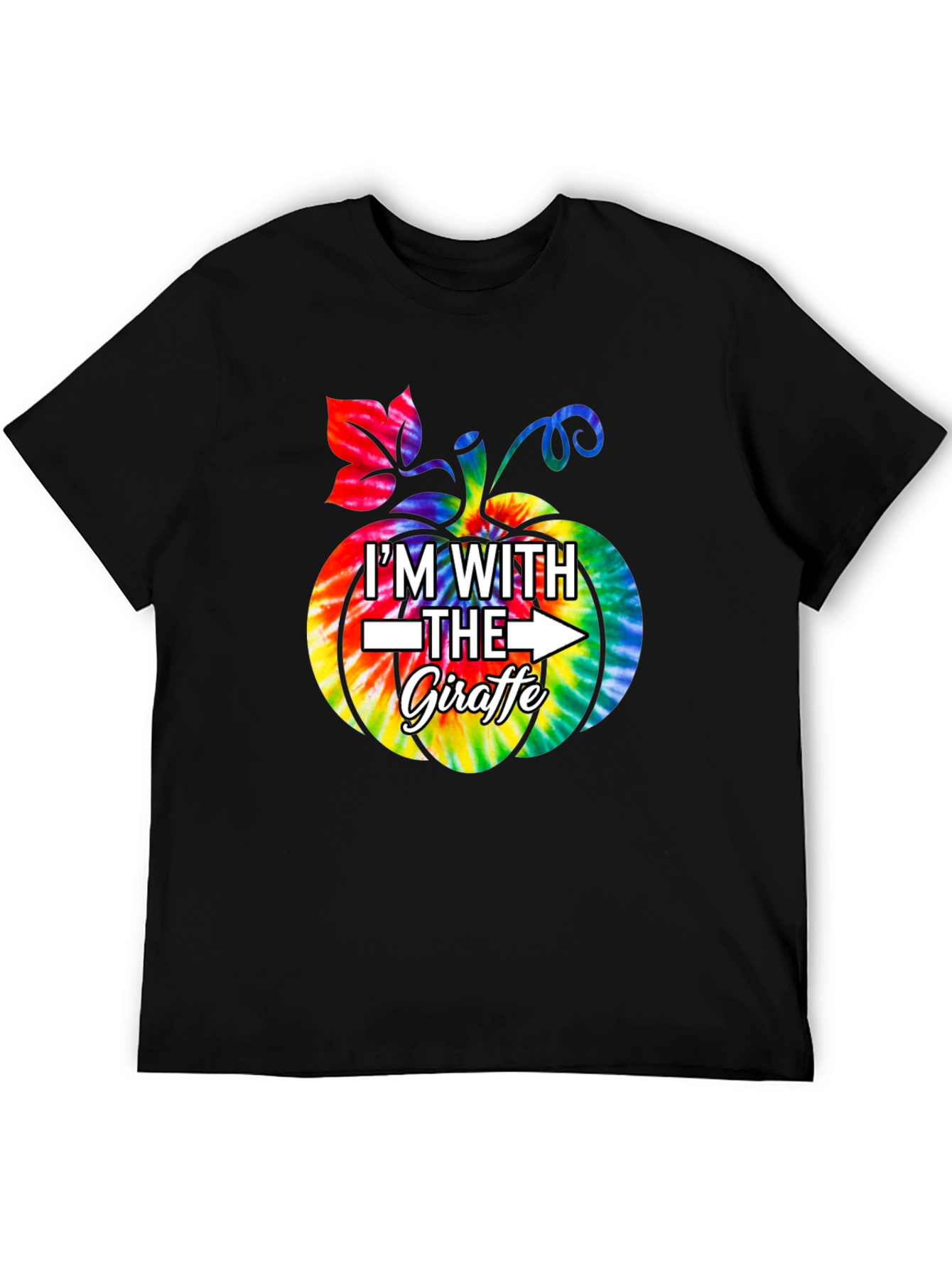 Im With The Giraffe Pumpkin Tie Dye Halloween T-Shirt