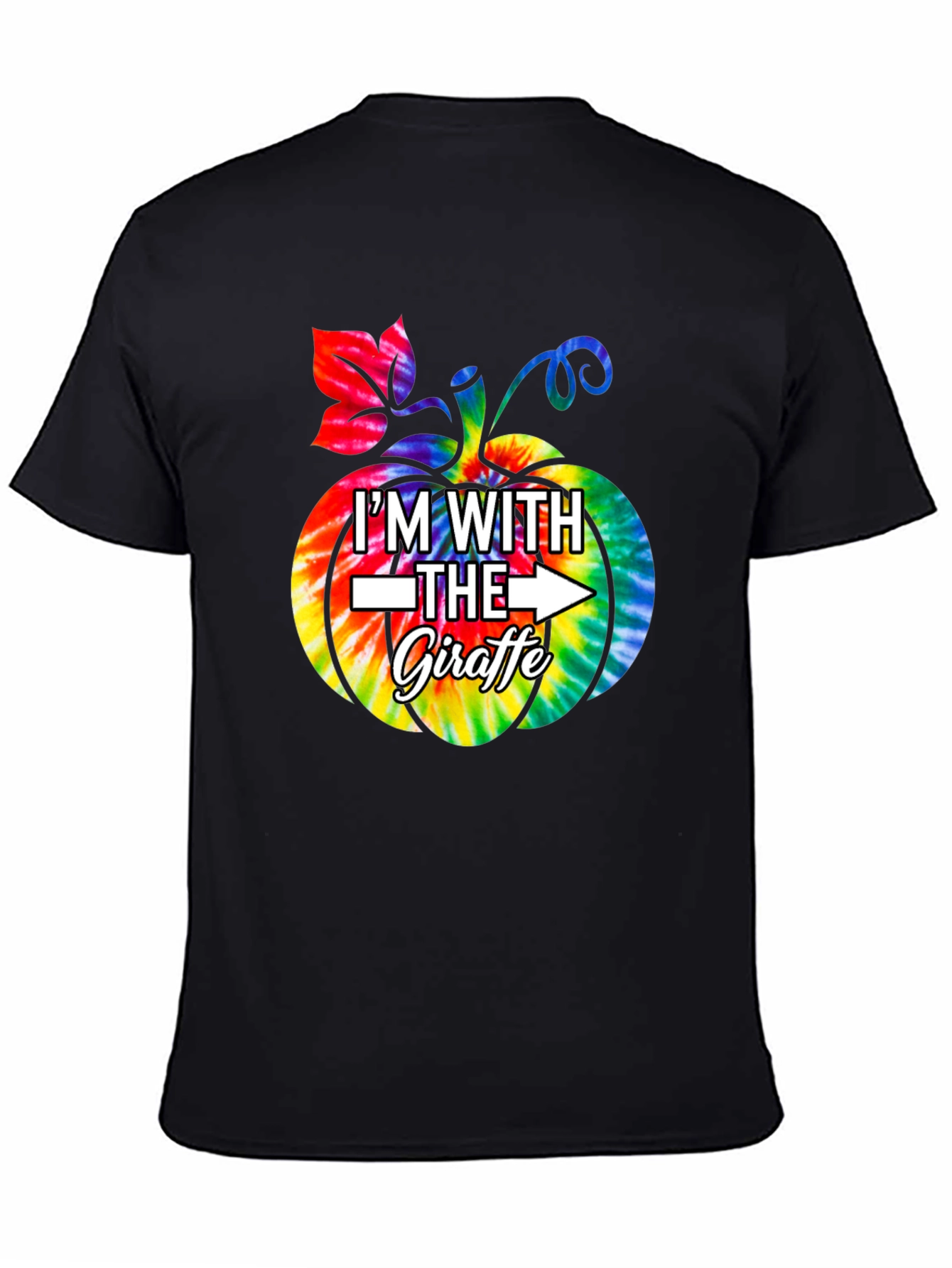 Im With The Giraffe Pumpkin Tie Dye Halloween T-Shirt