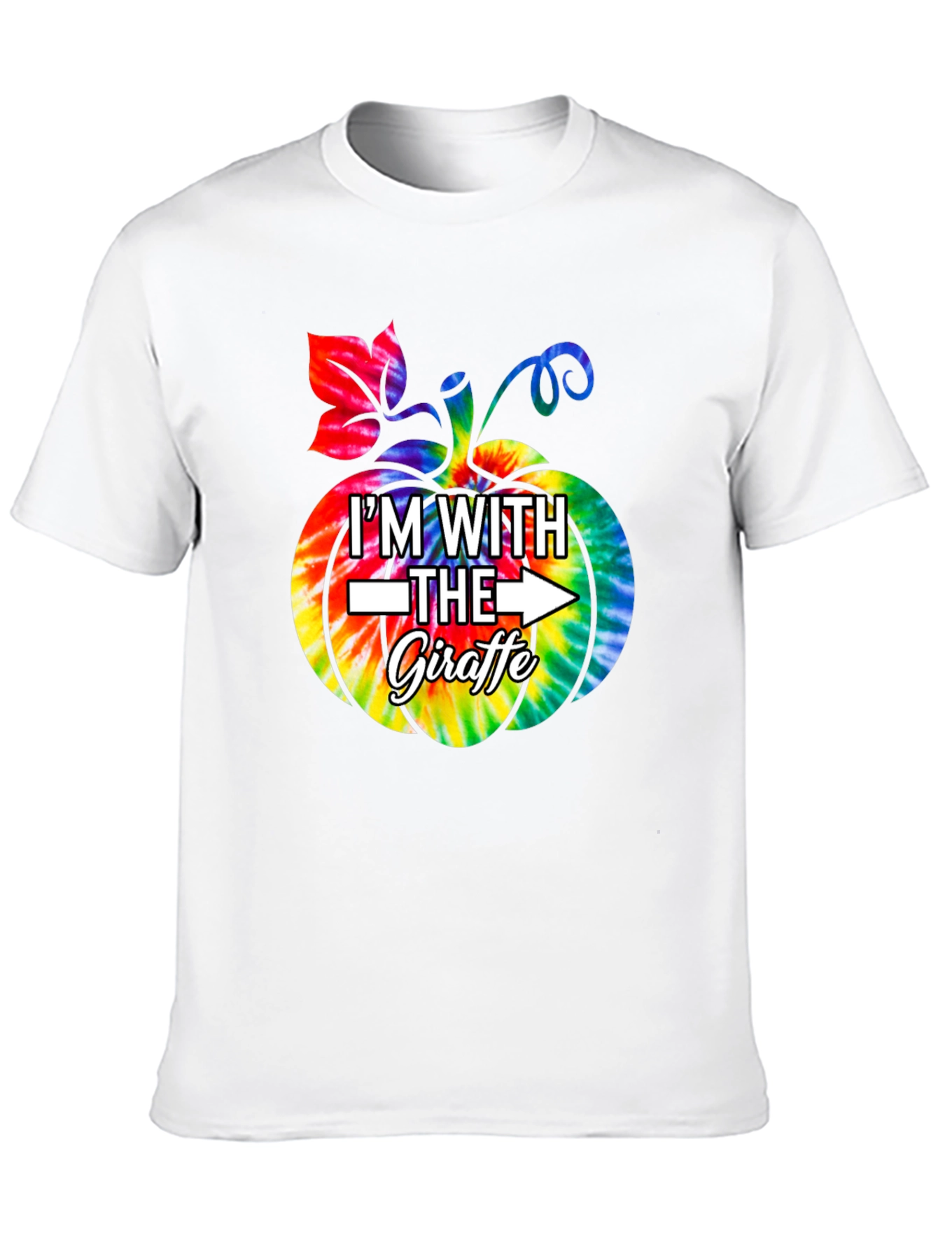 Im With The Giraffe Pumpkin Tie Dye Halloween T-Shirt